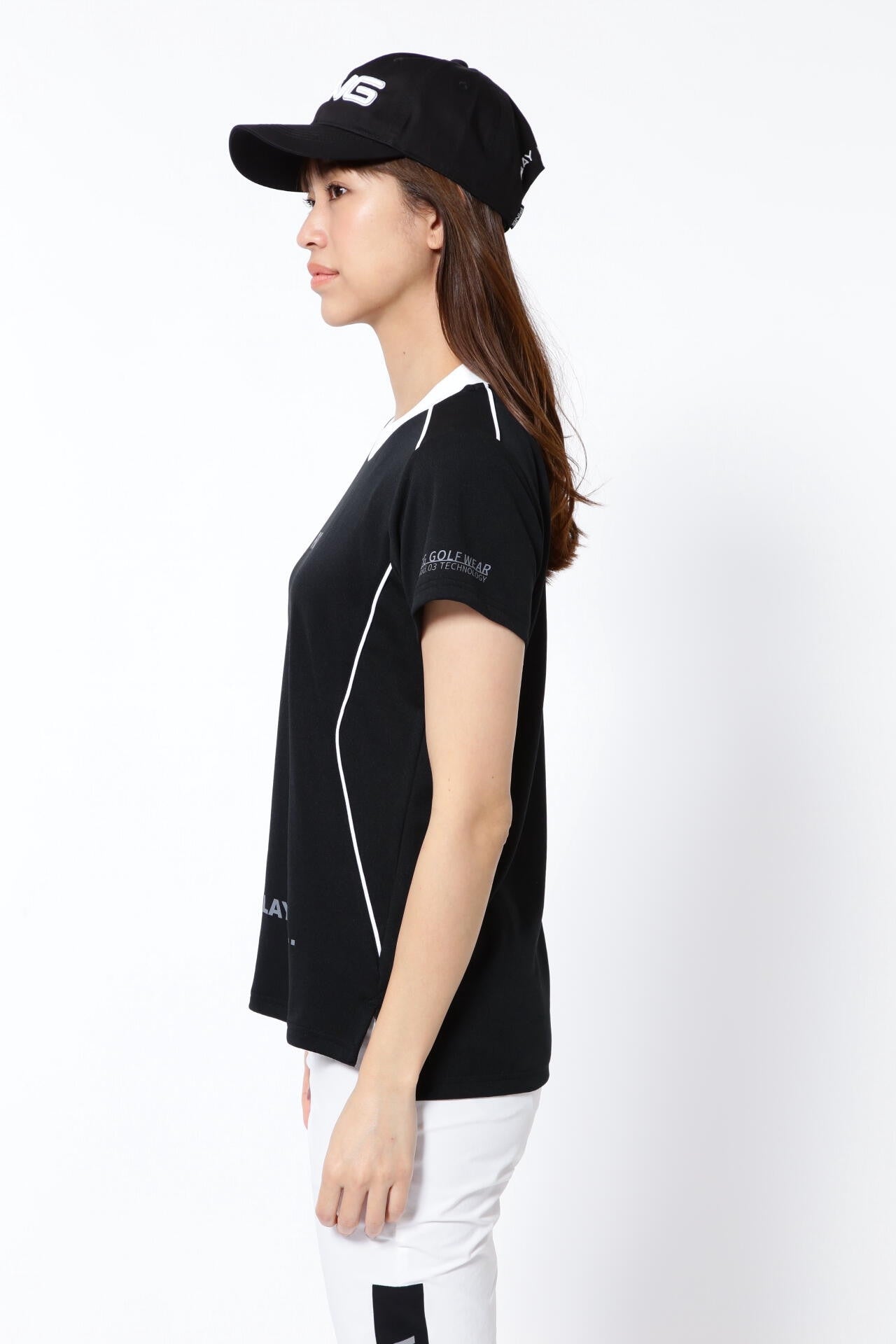【PING APPAREL】アドエルムダブルフェイスメッシュ 半袖モックネックプルオーバー <AddElm> (LADIES)