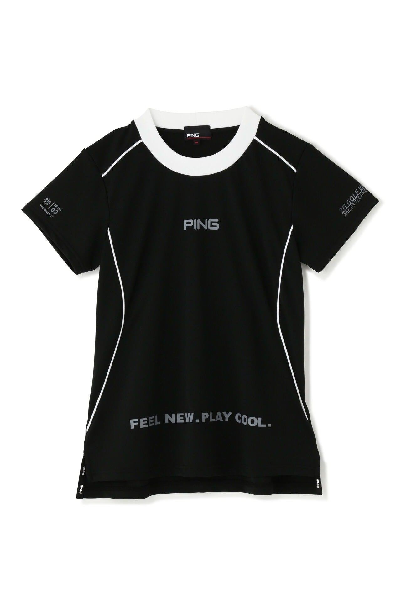 【PING APPAREL】アドエルムダブルフェイスメッシュ 半袖モックネックプルオーバー <AddElm> (LADIES)