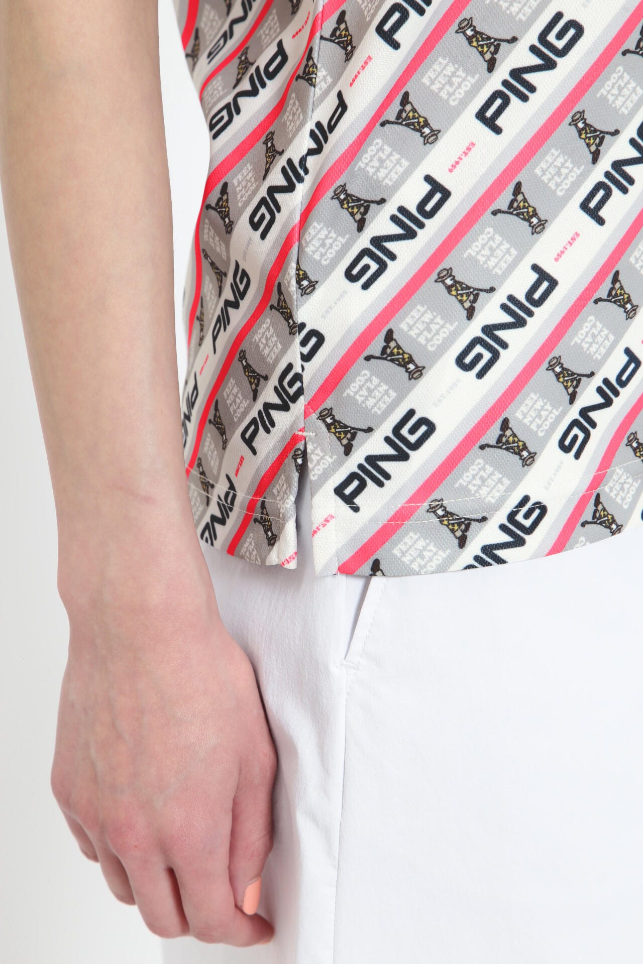 【PING APPAREL】ロゴバイアスプリント 半袖カノコポロシャツ <NATIVE> (LADIES)