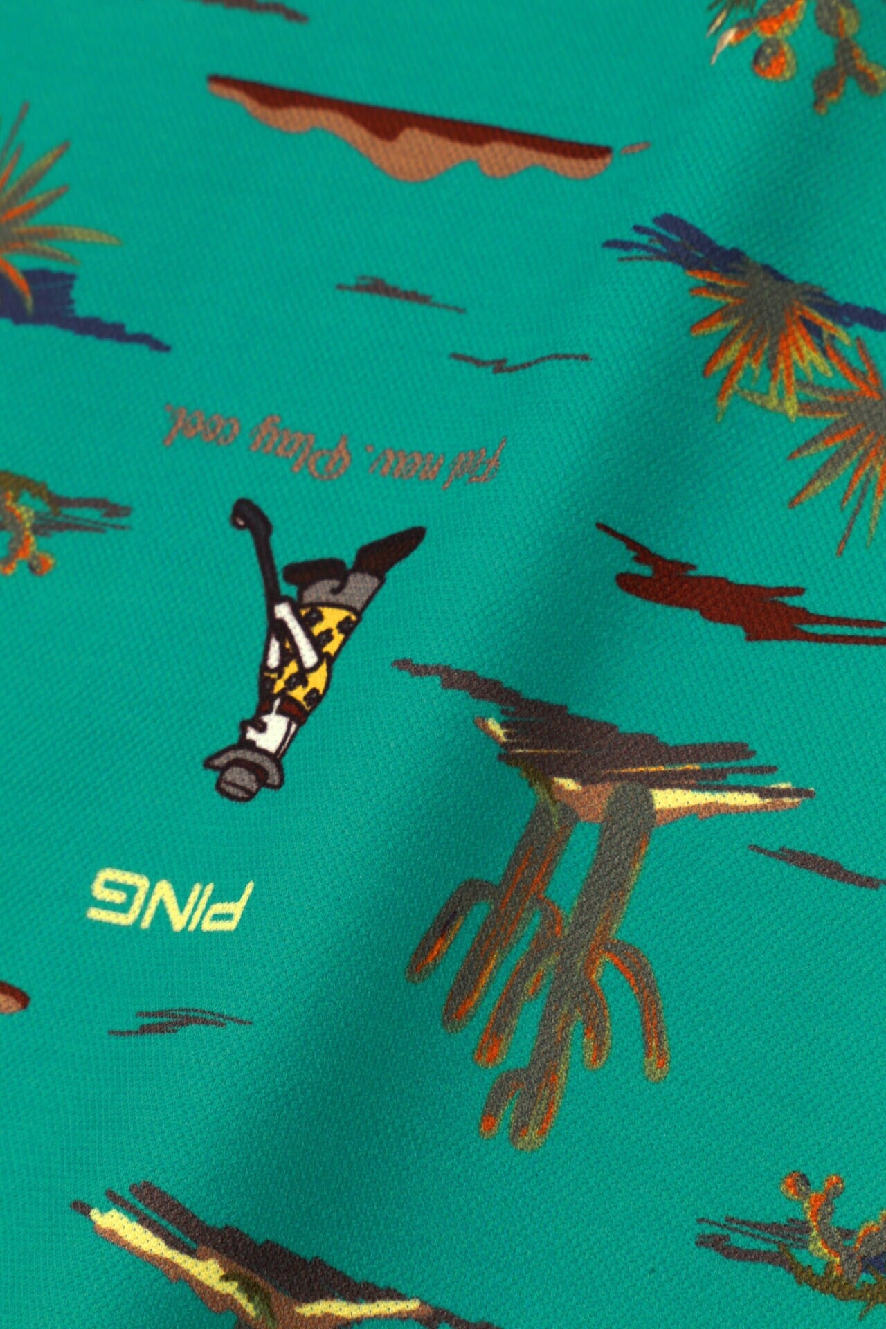 【PING APPAREL】プレイオンザデザートプリントカノコ半袖ポロシャツ <NATIVE> (LADIES)