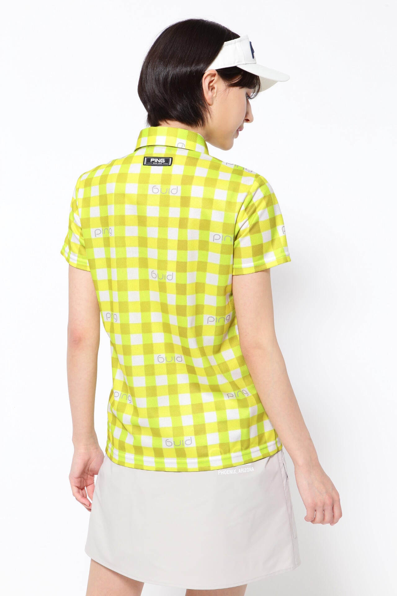 【PING APPAREL】ギンガムチェックプリント 半袖ポロシャツ <PRODUCT ADDITION> (LADIES)
