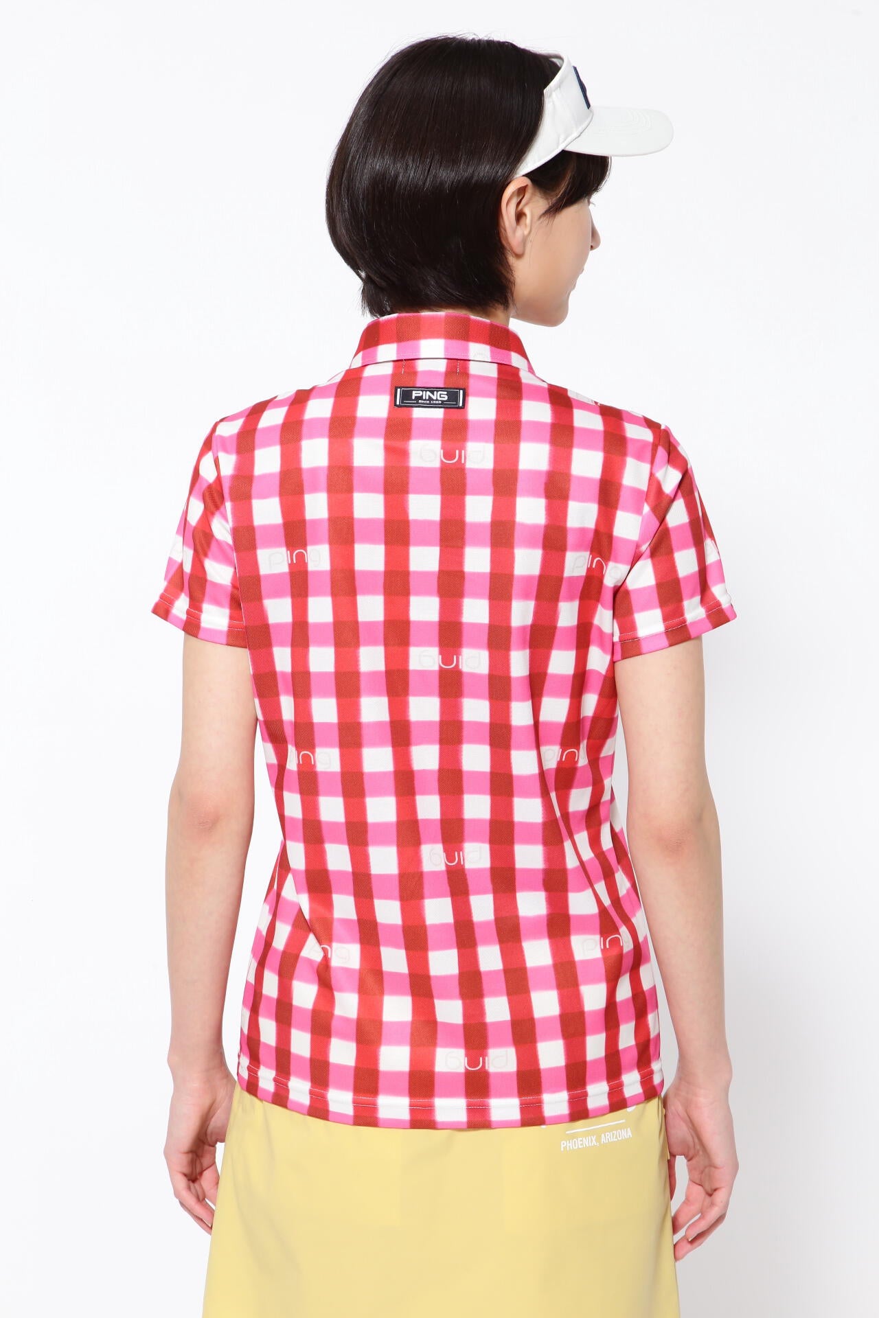 【PING APPAREL】ギンガムチェックプリント 半袖ポロシャツ <PRODUCT ADDITION> (LADIES)