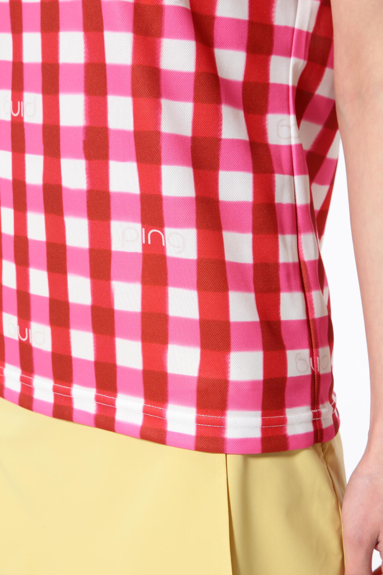 【PING APPAREL】ギンガムチェックプリント 半袖ポロシャツ <PRODUCT ADDITION> (LADIES)