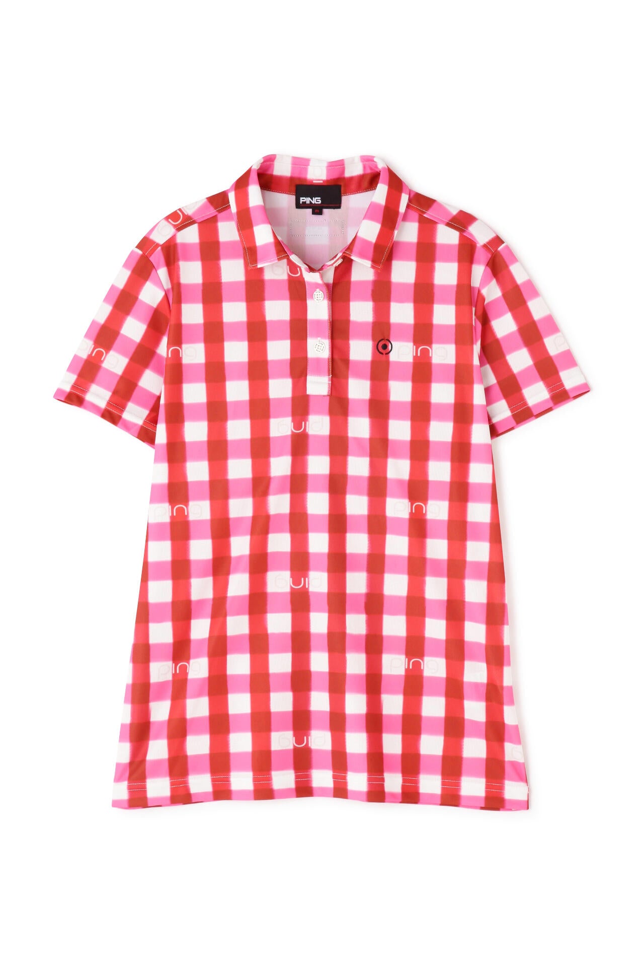 【PING APPAREL】ギンガムチェックプリント 半袖ポロシャツ <PRODUCT ADDITION> (LADIES)
