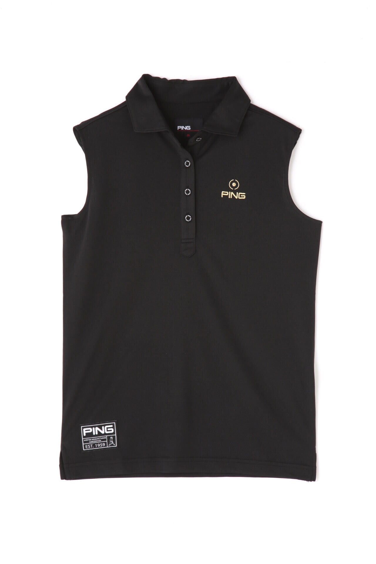 【PING APPAREL】ゼロアクアメッシュ スリーブレスポロシャツ <GOLD> (LADIES)