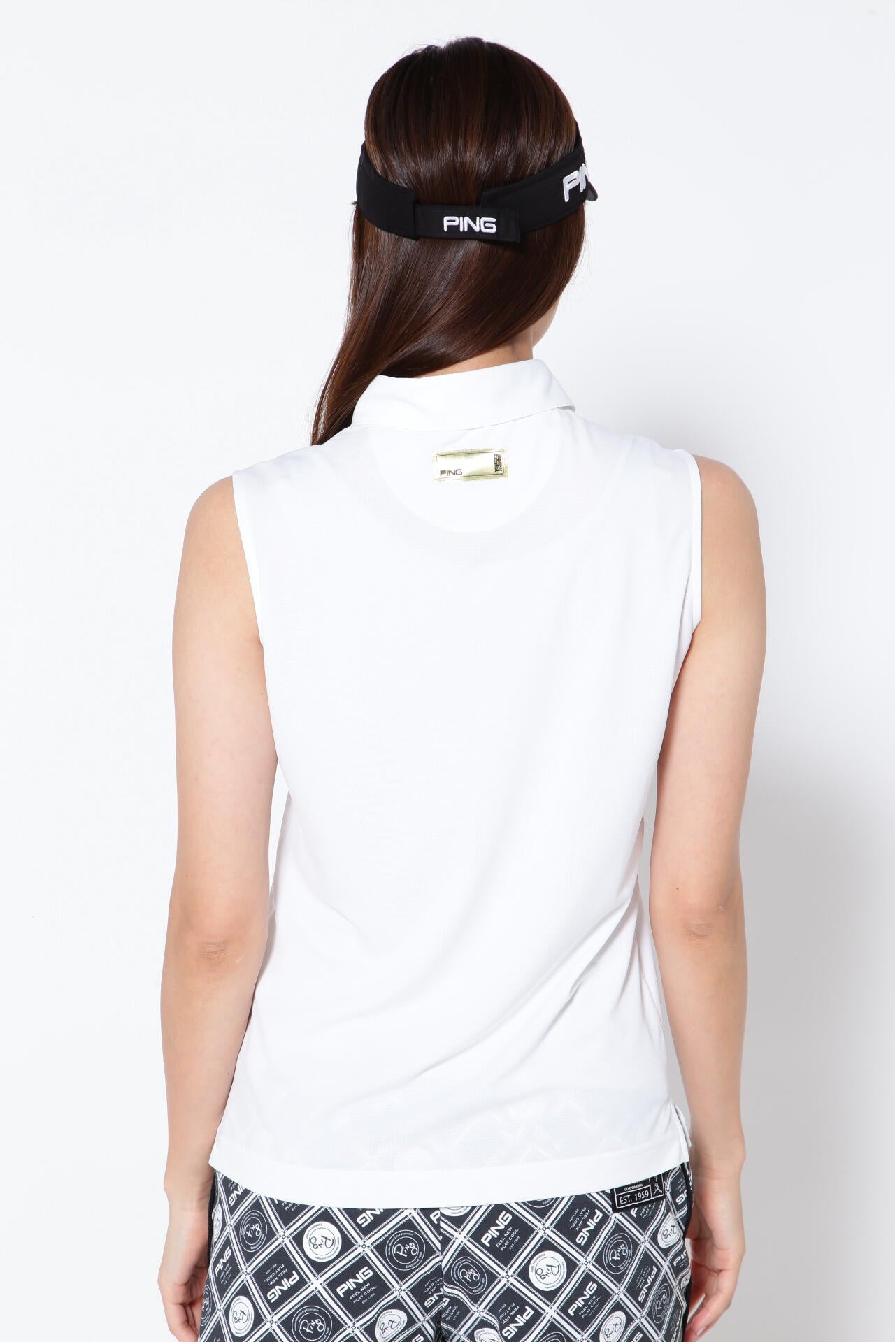 【PING APPAREL】ゼロアクアメッシュ スリーブレスポロシャツ <GOLD> (LADIES)