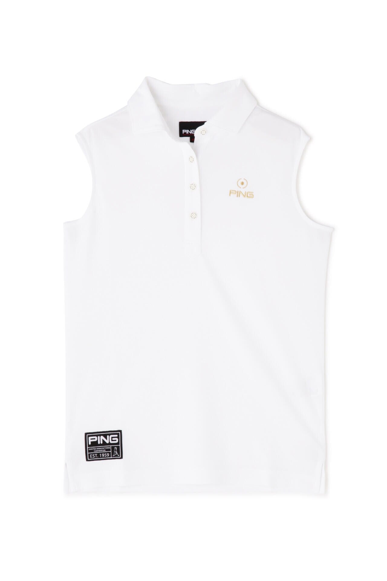 【PING APPAREL】ゼロアクアメッシュ スリーブレスポロシャツ <GOLD> (LADIES)