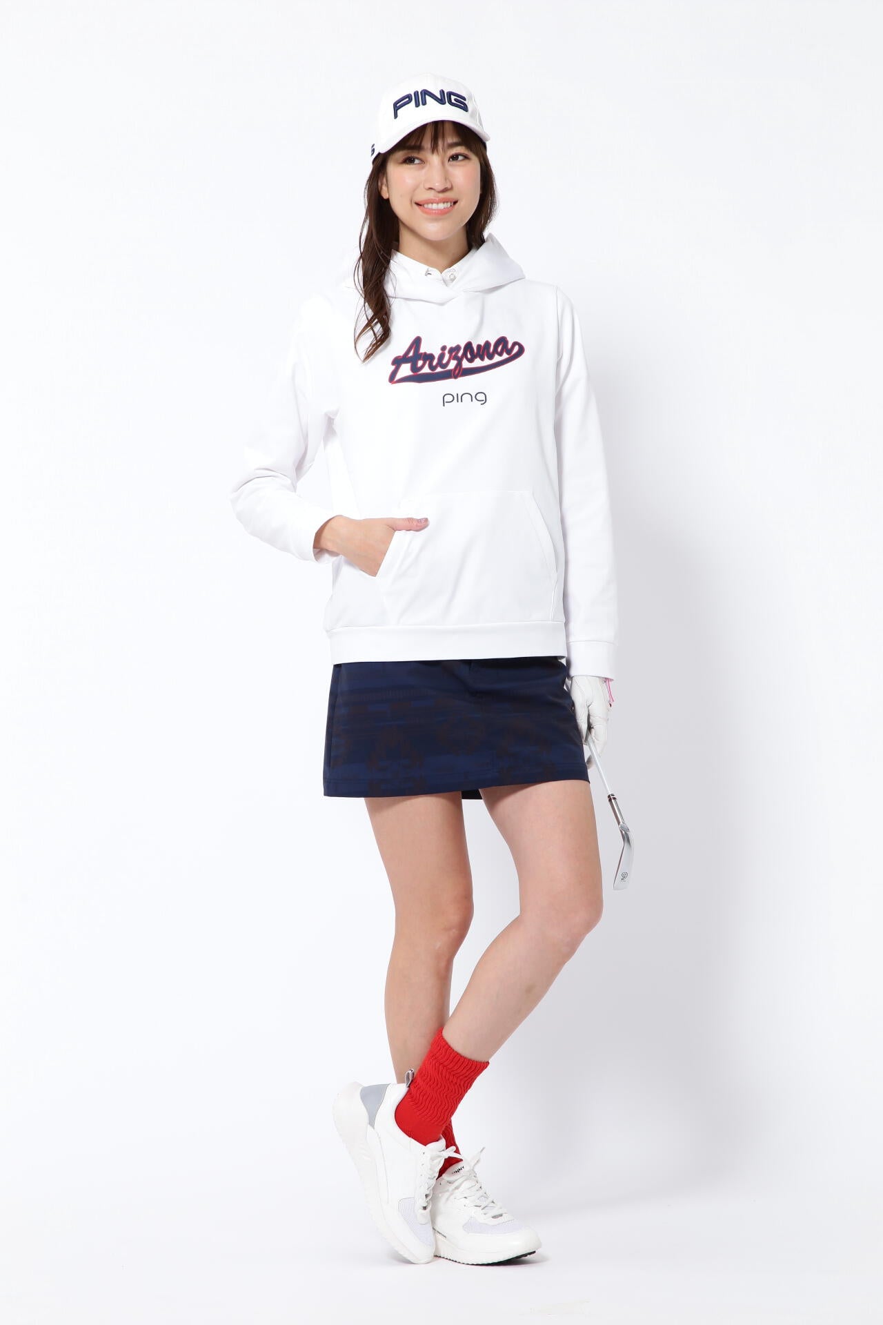 【PING APPAREL】アリゾナロゴプリント 軽量裏毛 プルオーバーフーディー <NATIVE> (LADIES)