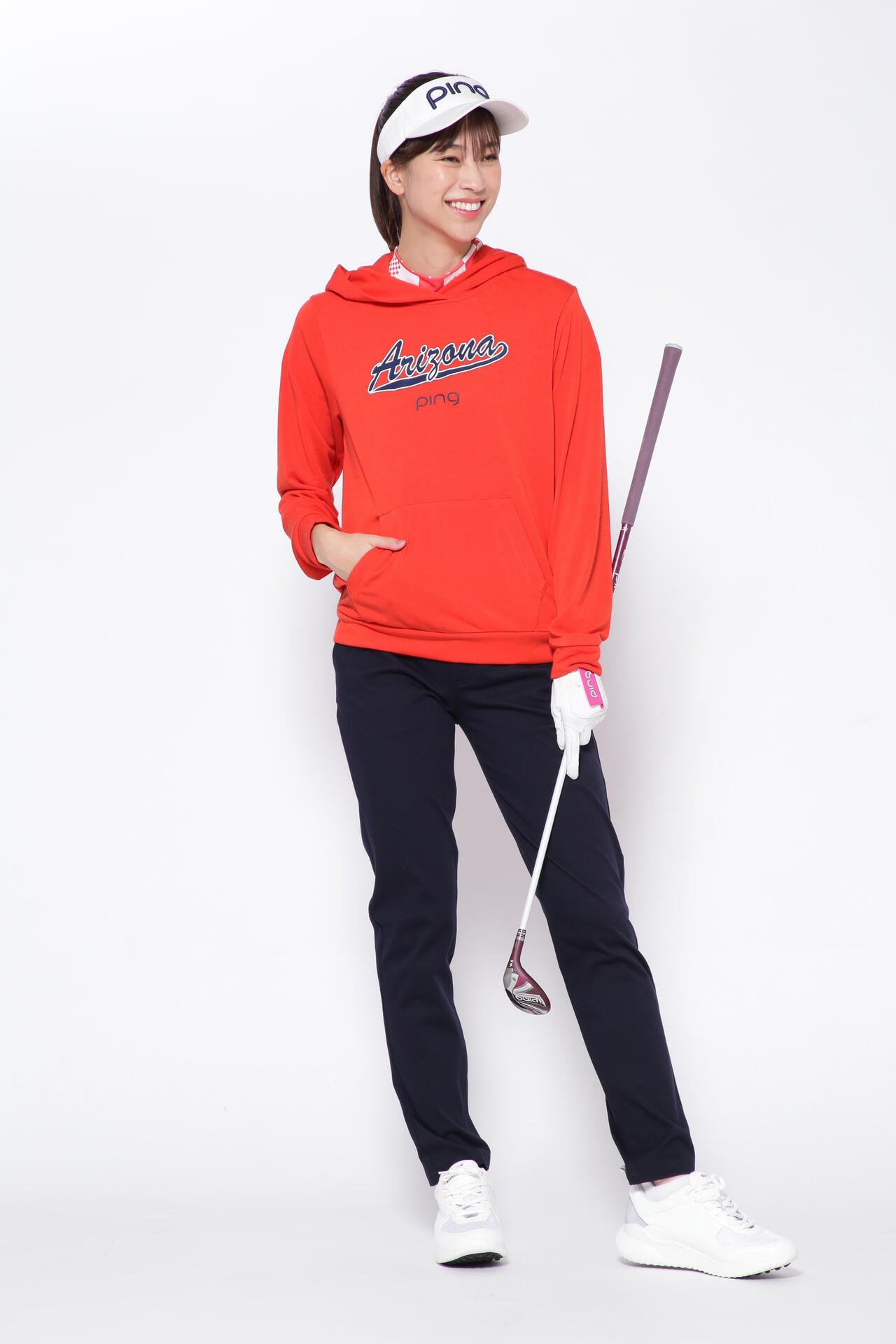 【PING APPAREL】アリゾナロゴプリント 軽量裏毛 プルオーバーフーディー <NATIVE> (LADIES)