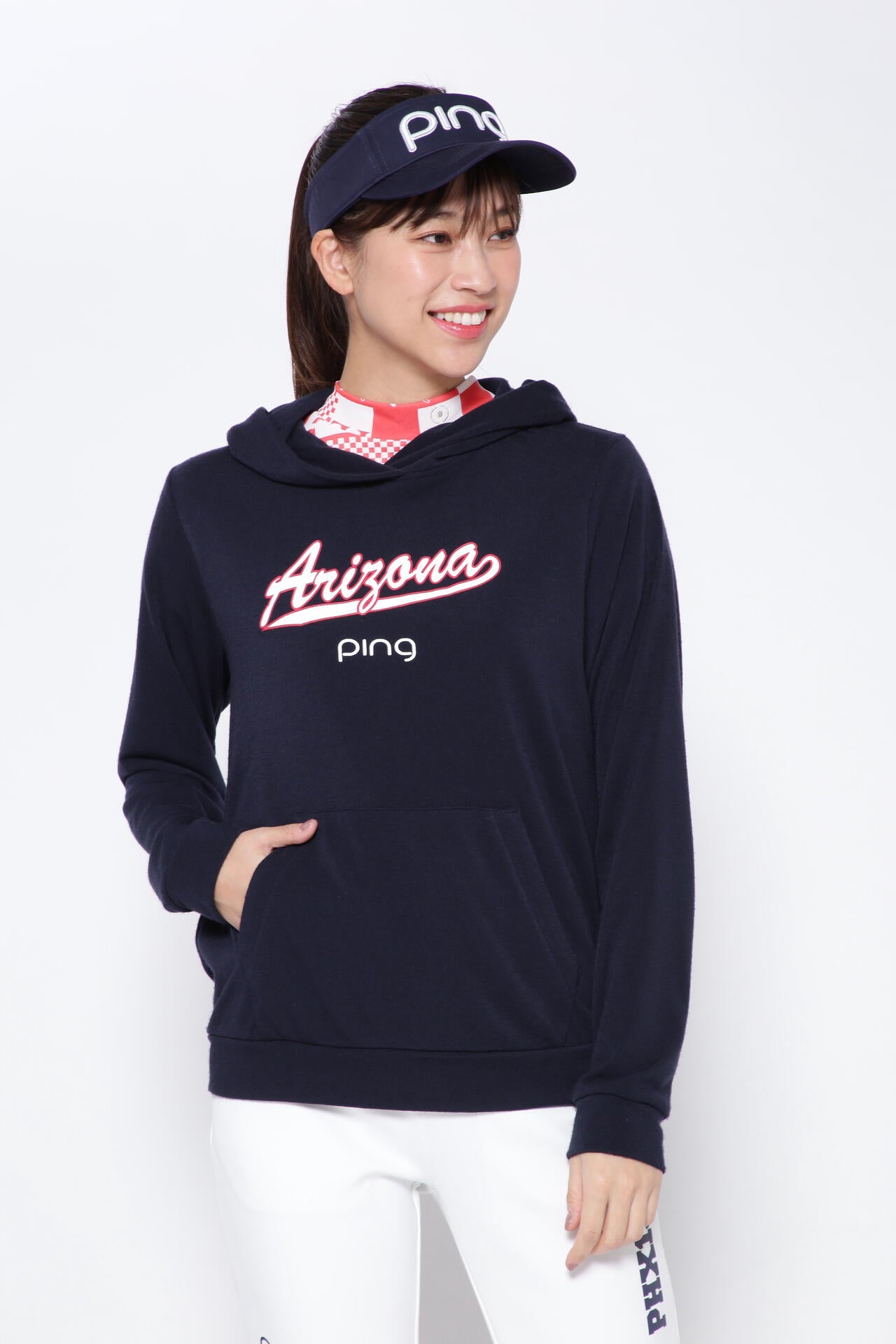【PING APPAREL】アリゾナロゴプリント 軽量裏毛 プルオーバーフーディー <NATIVE> (LADIES)