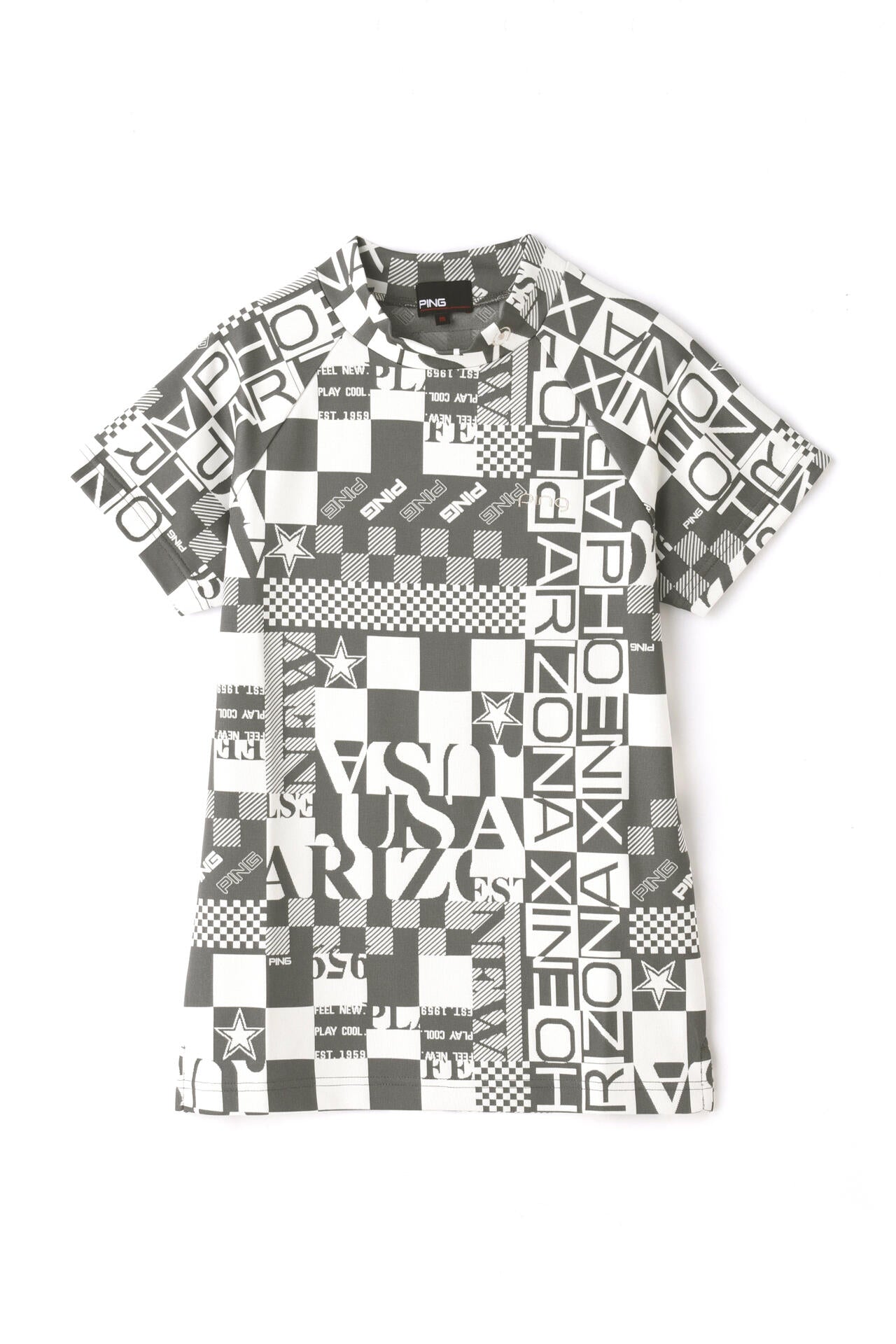 【PING APPAREL】アリゾナダミエ 半袖ジャガードハイネックカットソー <NATIVE> (LADIES)