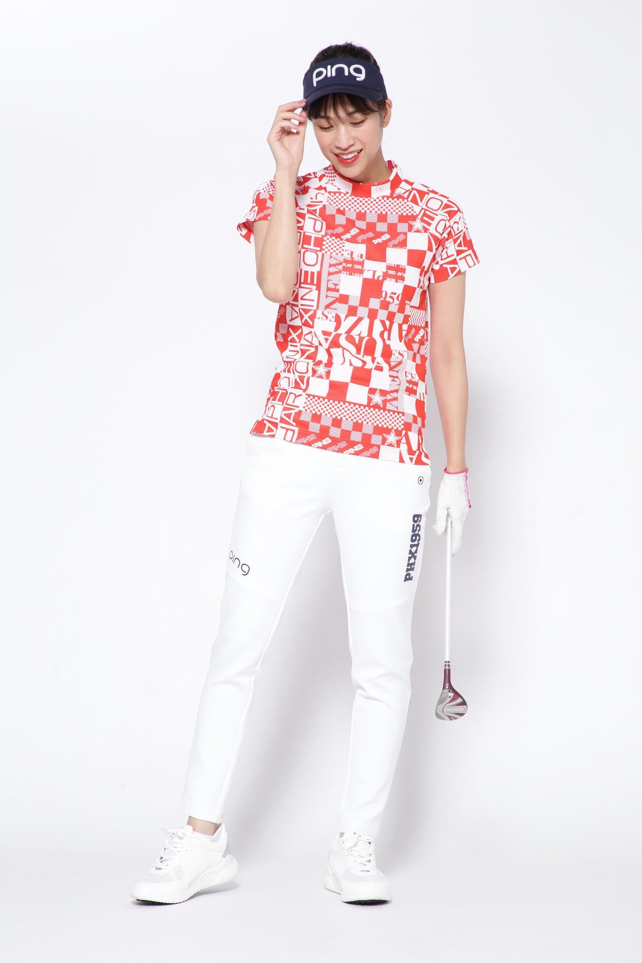 【PING APPAREL】アリゾナダミエ 半袖ジャガードハイネックカットソー <NATIVE> (LADIES)