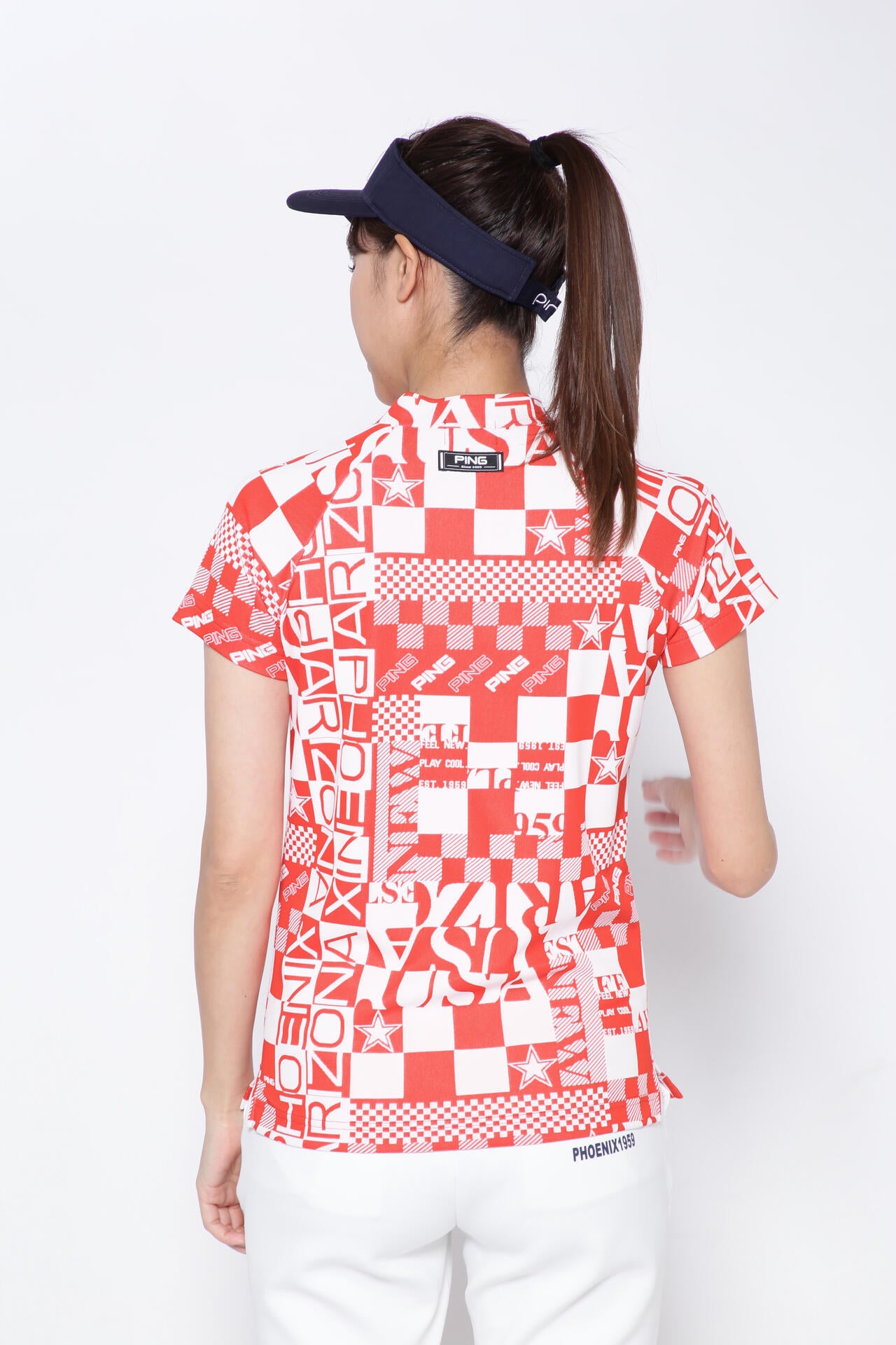 【PING APPAREL】アリゾナダミエ 半袖ジャガードハイネックカットソー <NATIVE> (LADIES)