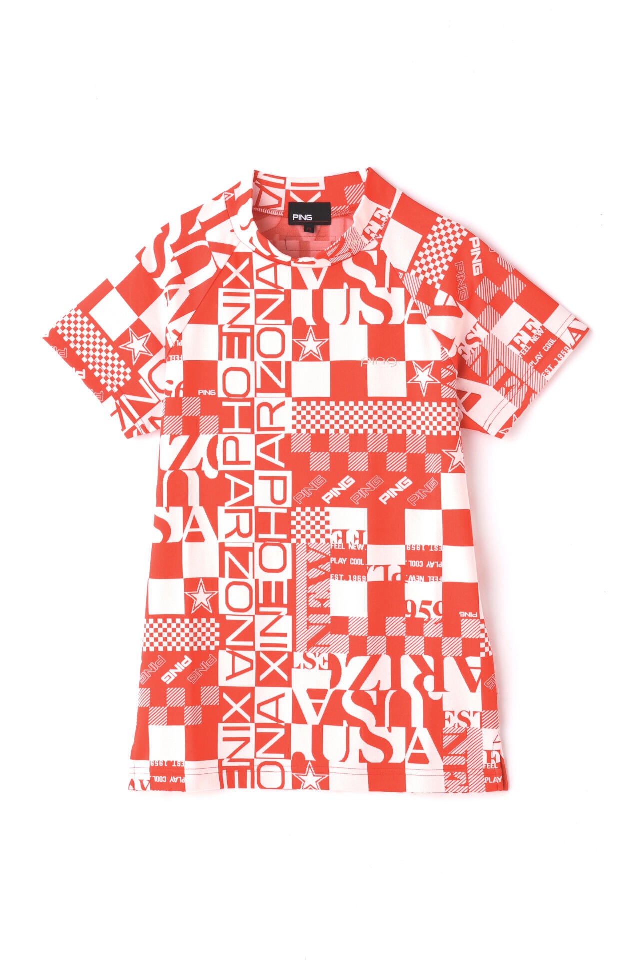 【PING APPAREL】アリゾナダミエ 半袖ジャガードハイネックカットソー <NATIVE> (LADIES)