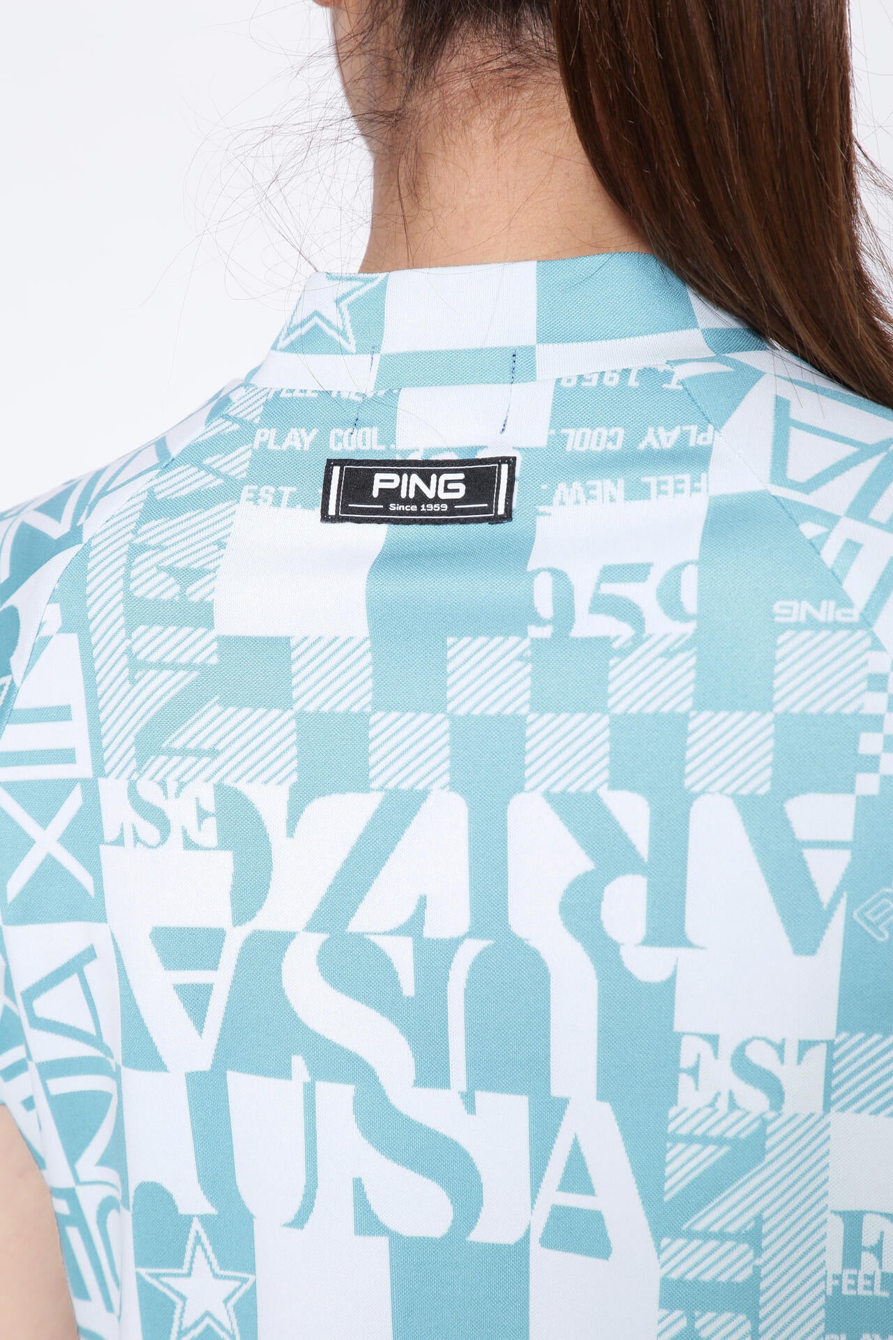 【PING APPAREL】アリゾナダミエ 半袖ジャガードハイネックカットソー <NATIVE> (LADIES)