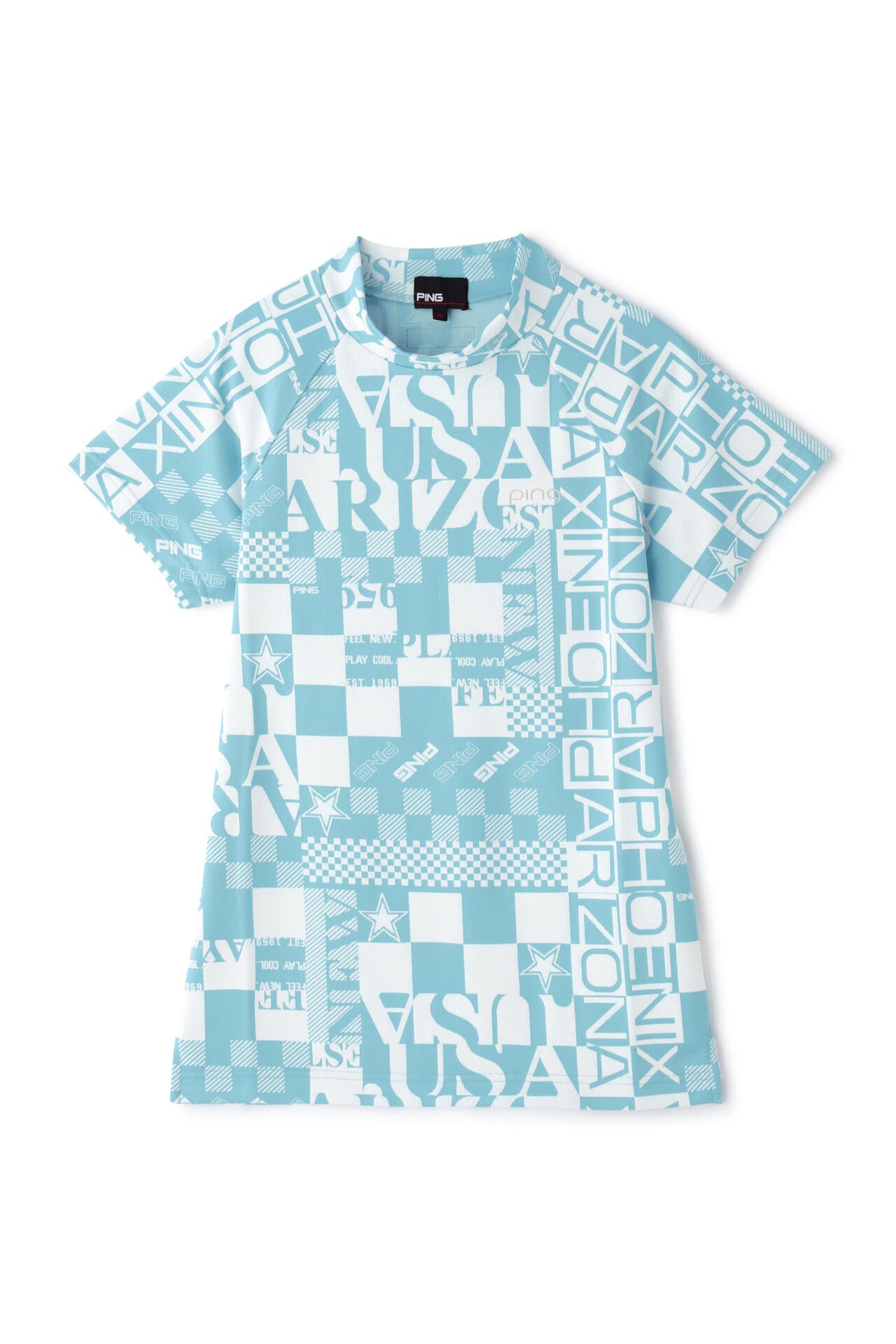 【PING APPAREL】アリゾナダミエ 半袖ジャガードハイネックカットソー <NATIVE> (LADIES)