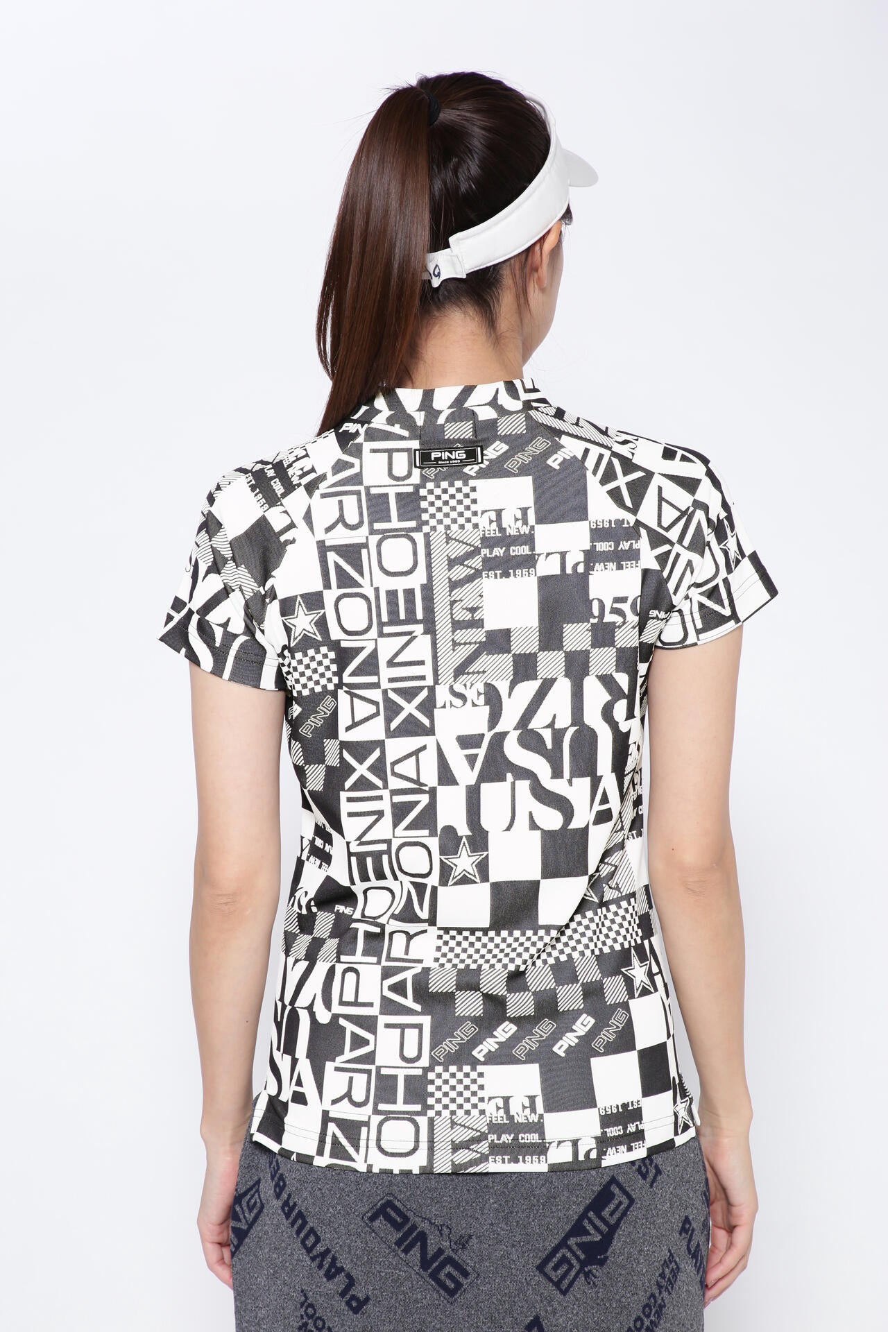 【PING APPAREL】アリゾナダミエ 半袖ジャガードハイネックカットソー <NATIVE> (LADIES)