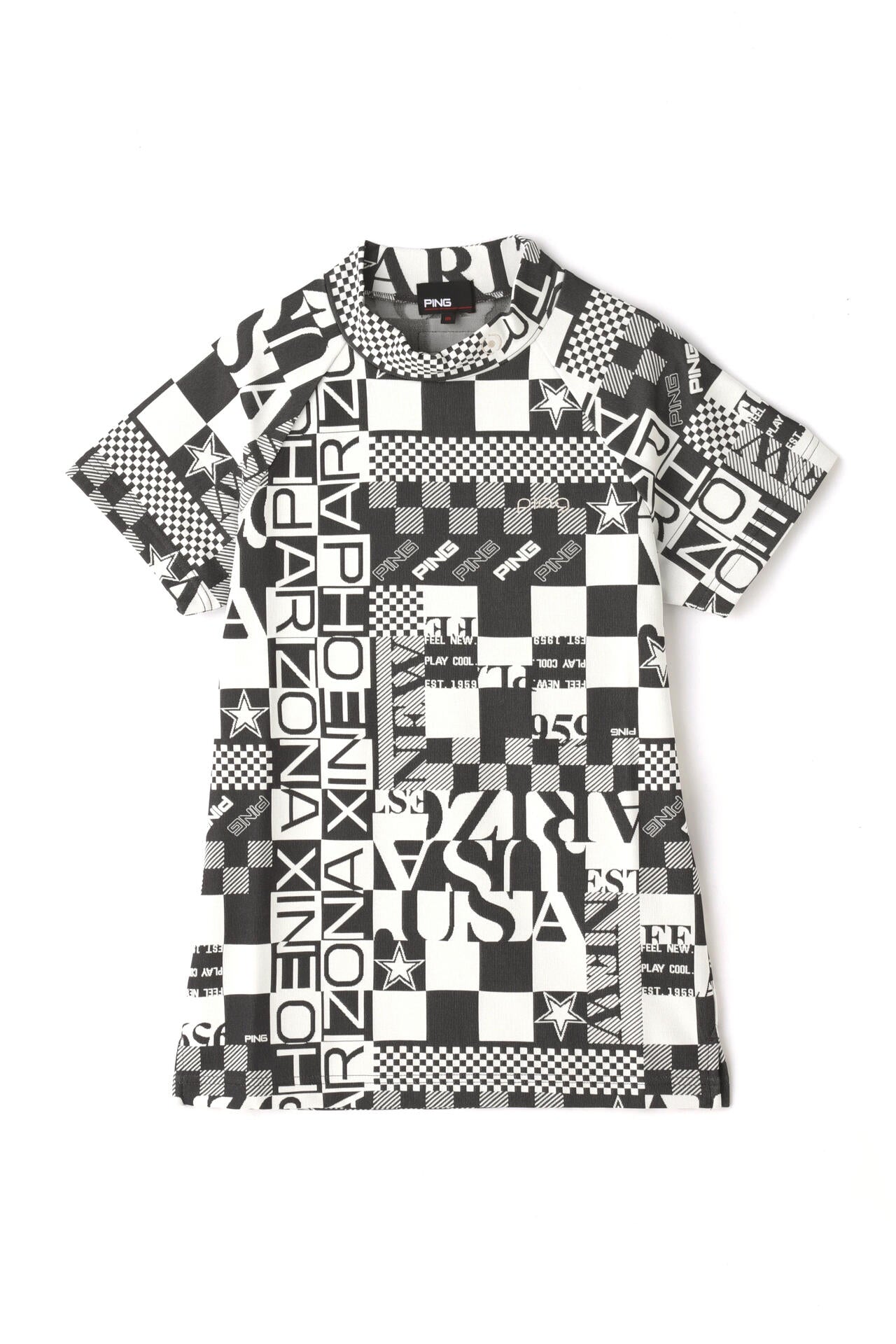 【PING APPAREL】アリゾナダミエ 半袖ジャガードハイネックカットソー <NATIVE> (LADIES)