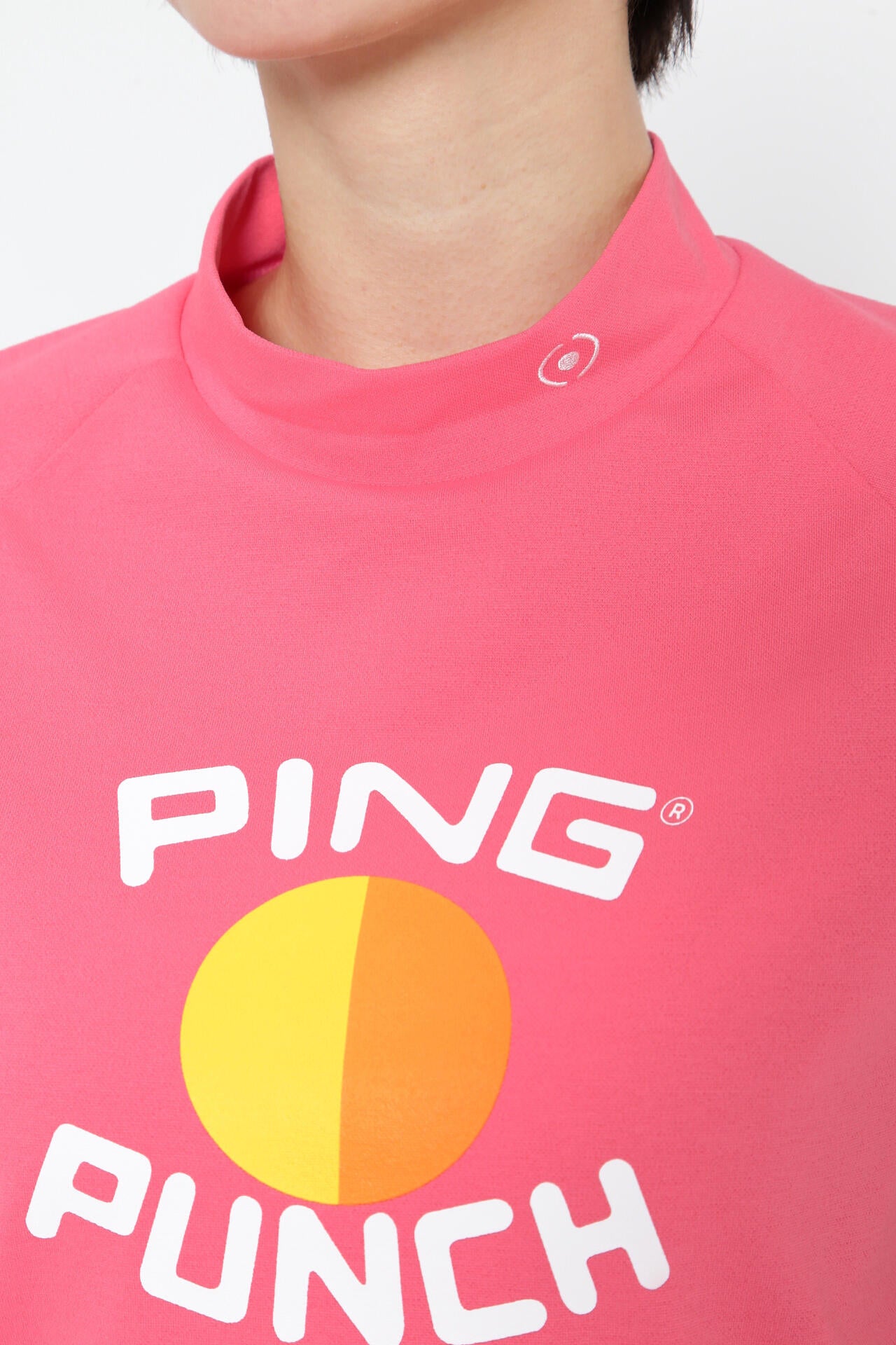 【PING APPAREL】コットンライクカノコ半袖モックネックカットソー <NATIVE> (LADIES)