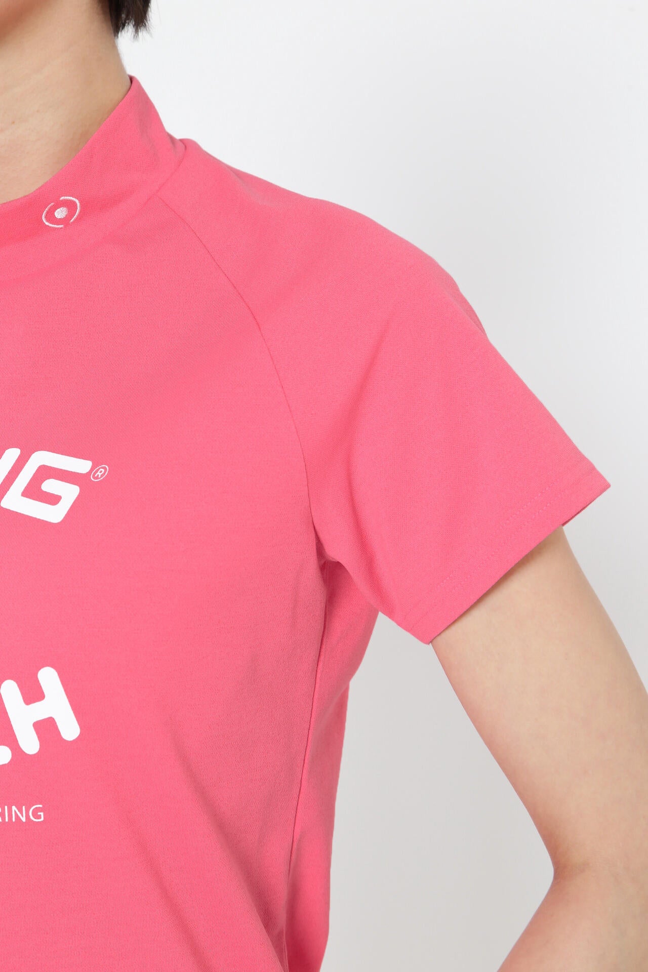 【PING APPAREL】コットンライクカノコ半袖モックネックカットソー <NATIVE> (LADIES)