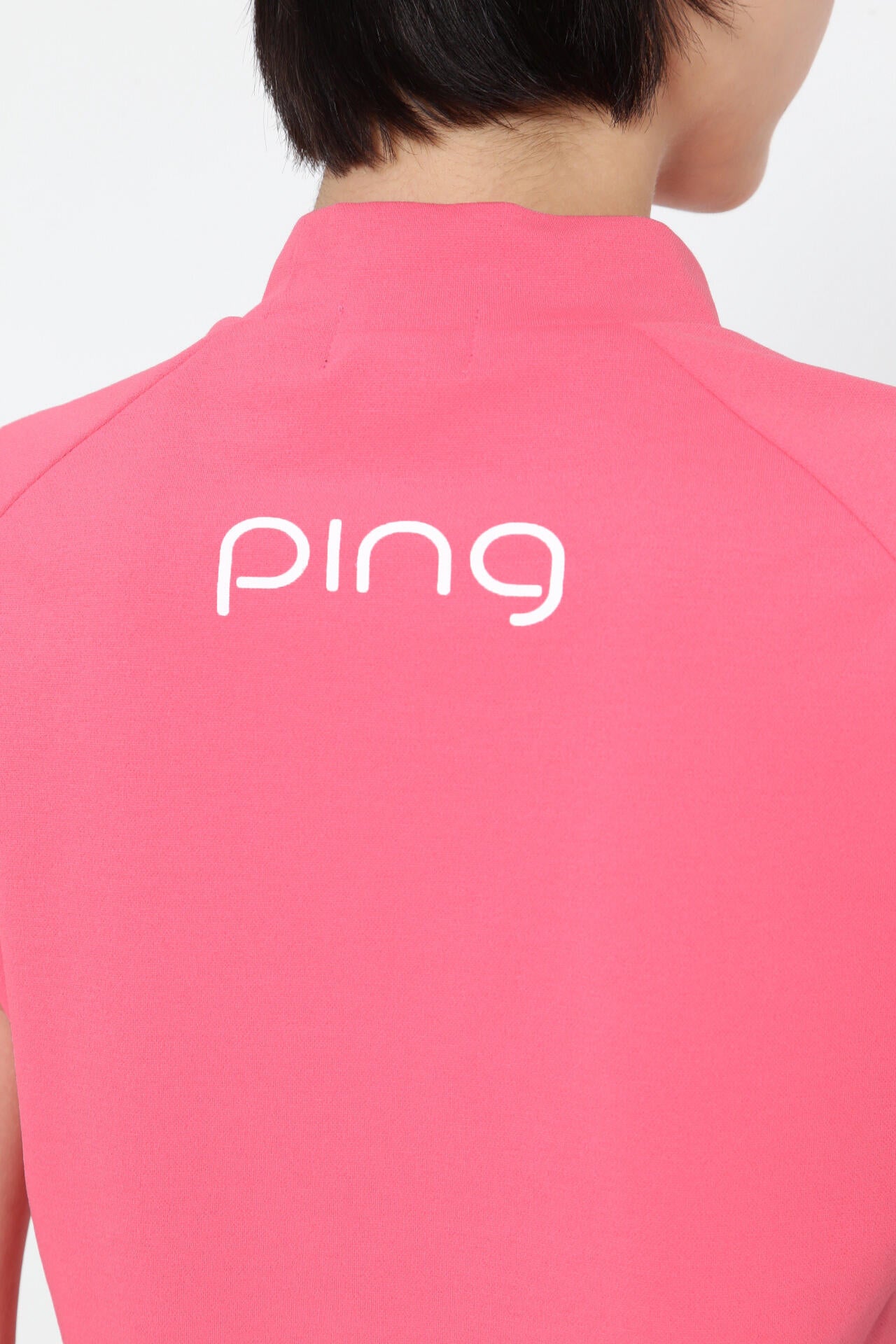【PING APPAREL】コットンライクカノコ半袖モックネックカットソー <NATIVE> (LADIES)