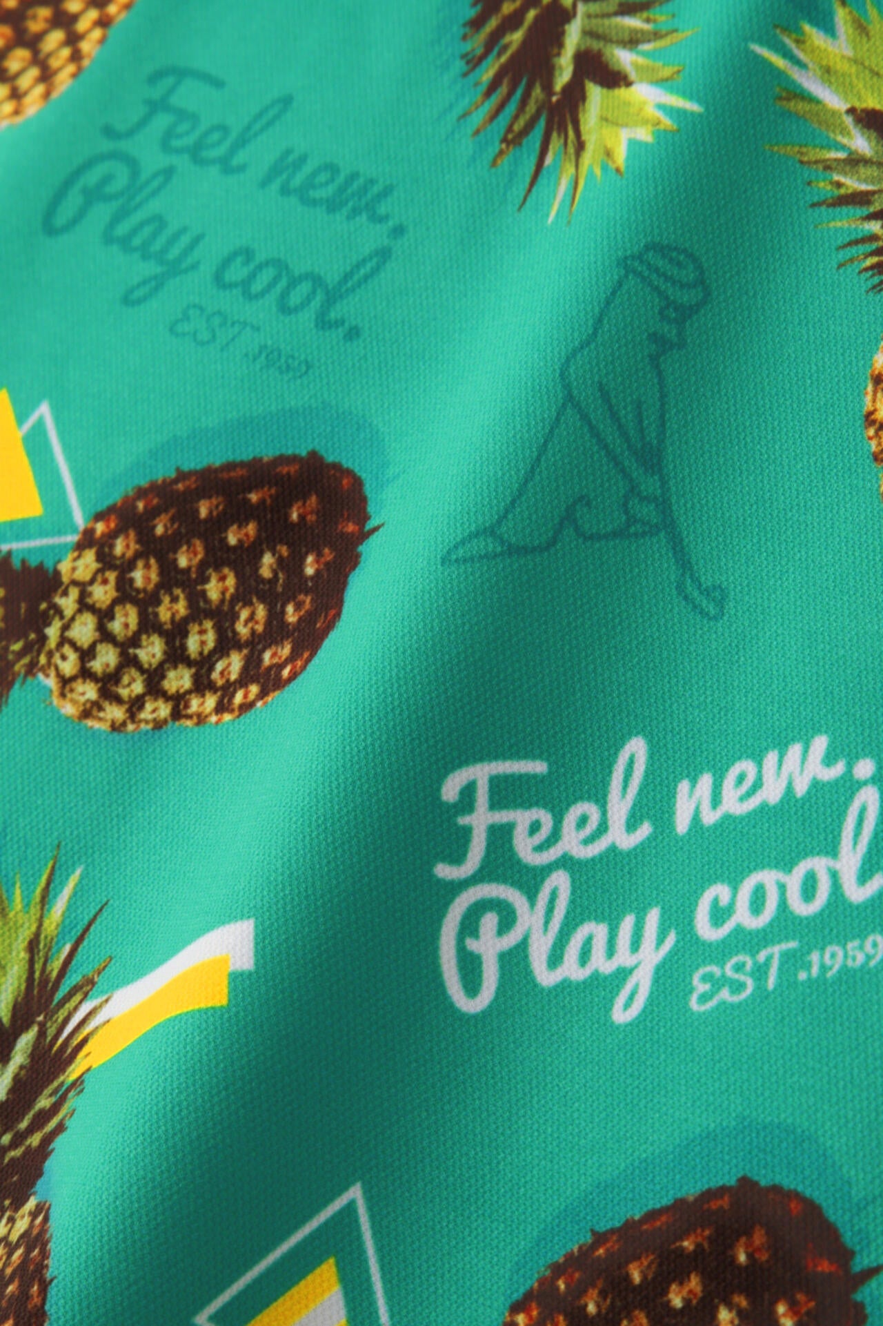 【PING APPAREL】フレッシュフルーツプリント ポリエステルカノコ半袖ハイネックカットソー <NATIVE> (LADIES)