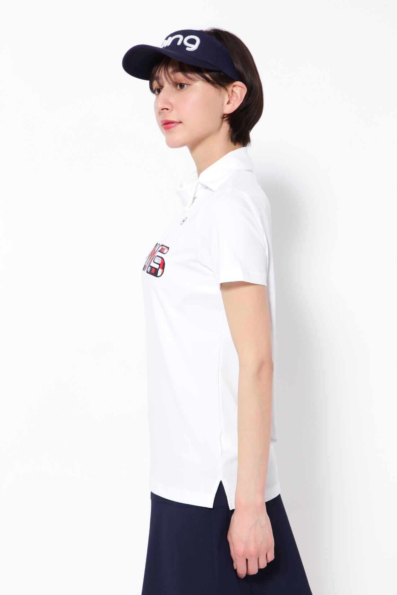 【PING APPAREL】コットンライク天竺 半袖デザイン衿カットソー <NATIVE> (LADIES)