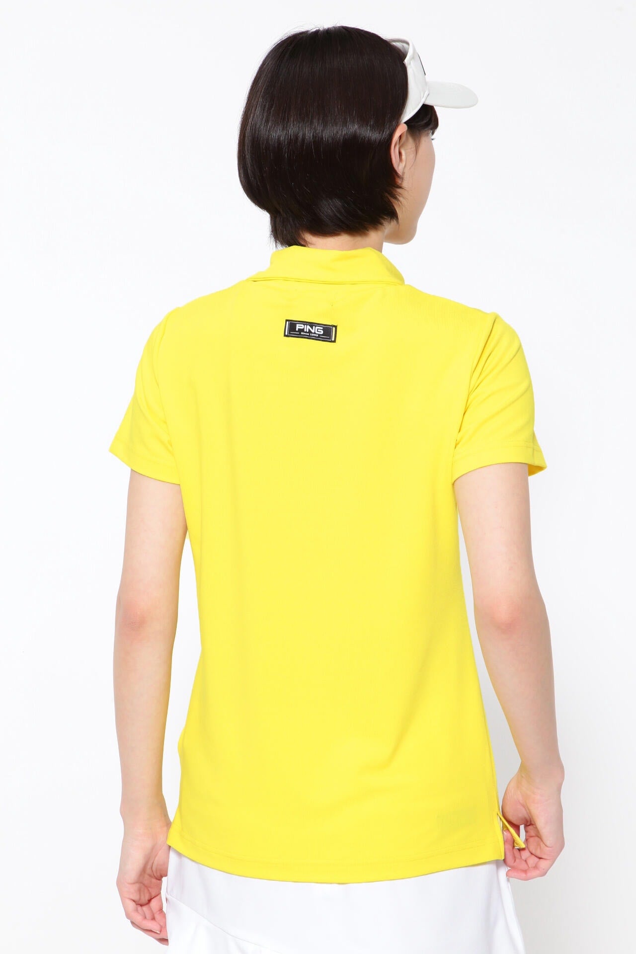 【PING APPAREL】コットンライク天竺 半袖デザイン衿カットソー <NATIVE> (LADIES)