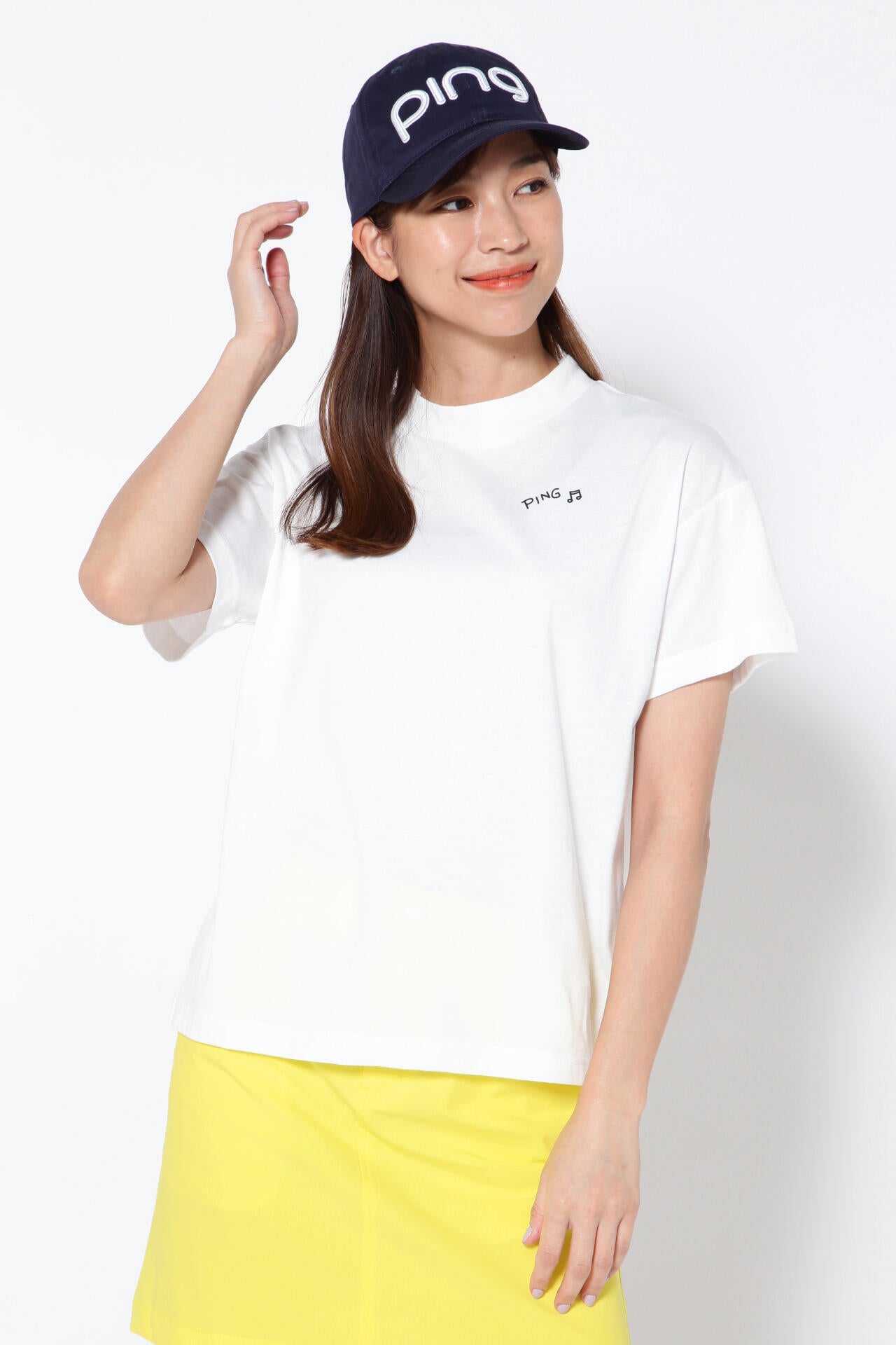 【PING APPAREL】綿ポリエステル天竺 ビッグシルエット 10色 半袖ハイネックカットソー <NATIVE> (LADIES)