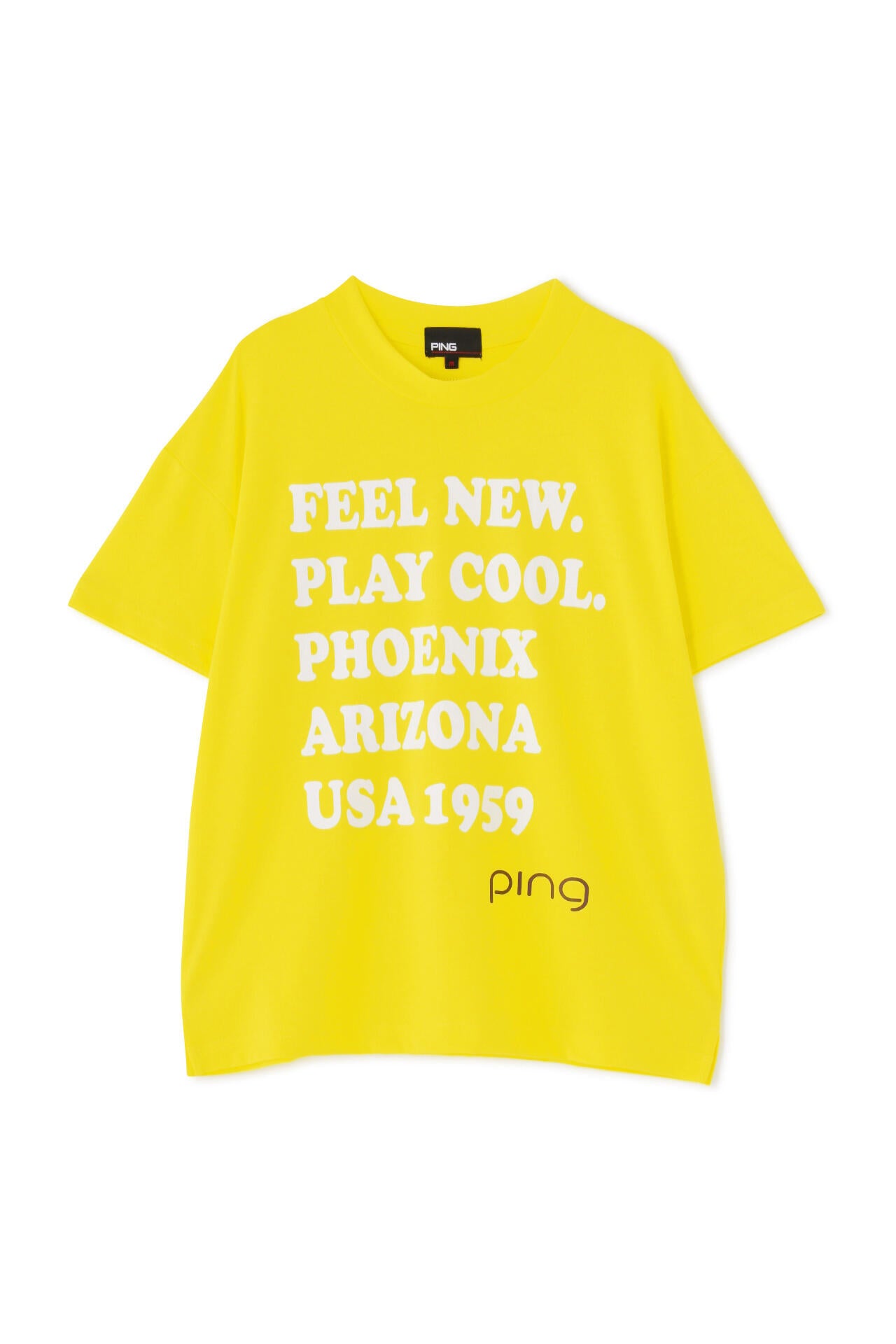 【PING APPAREL】綿ポリエステル天竺 ビッグシルエット 10色 半袖ハイネックカットソー <NATIVE> (LADIES)