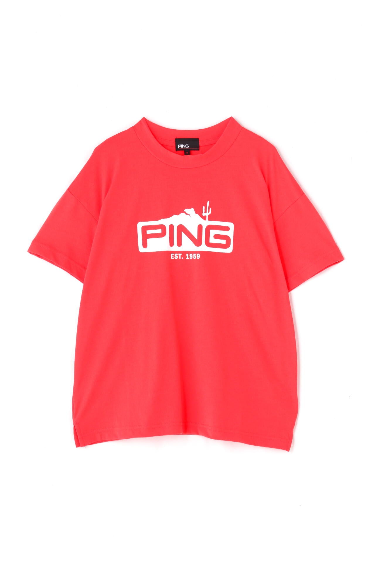 【PING APPAREL】綿ポリエステル天竺 ビッグシルエット 10色 半袖ハイネックカットソー <NATIVE> (LADIES)