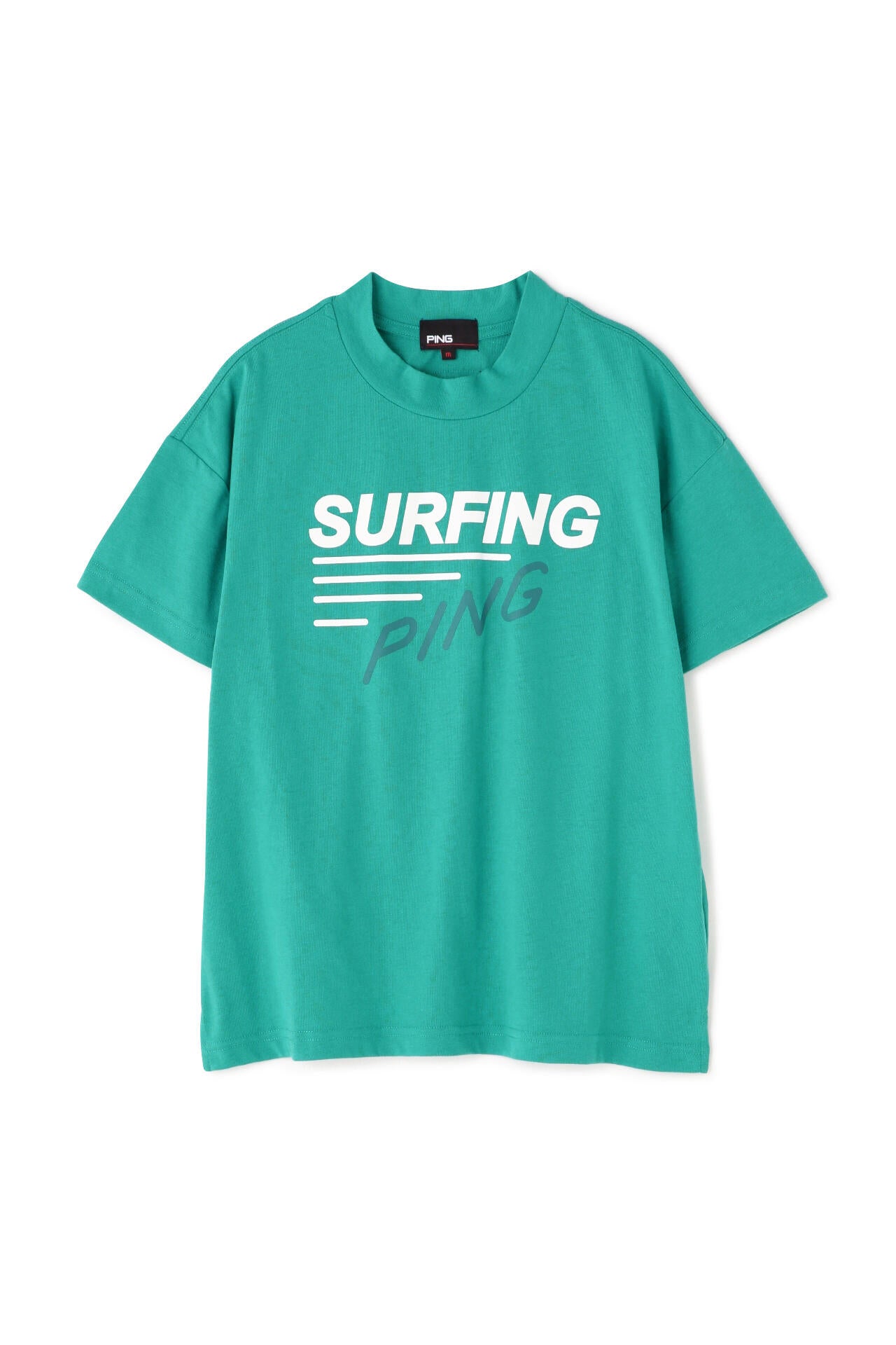 【PING APPAREL】綿ポリエステル天竺 ビッグシルエット 10色 半袖ハイネックカットソー <NATIVE> (LADIES)
