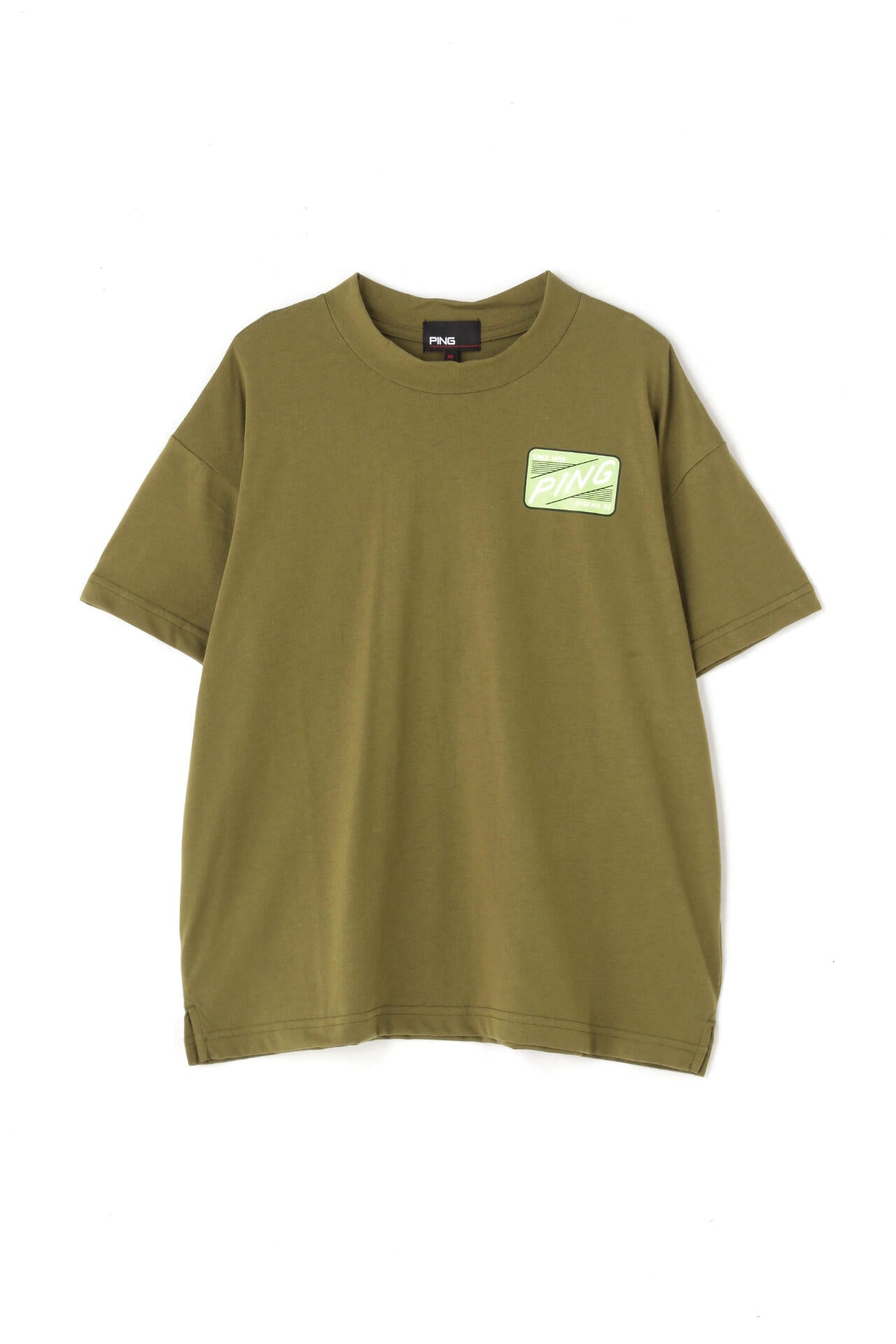 【PING APPAREL】綿ポリエステル天竺 ビッグシルエット 10色 半袖ハイネックカットソー <NATIVE> (LADIES)