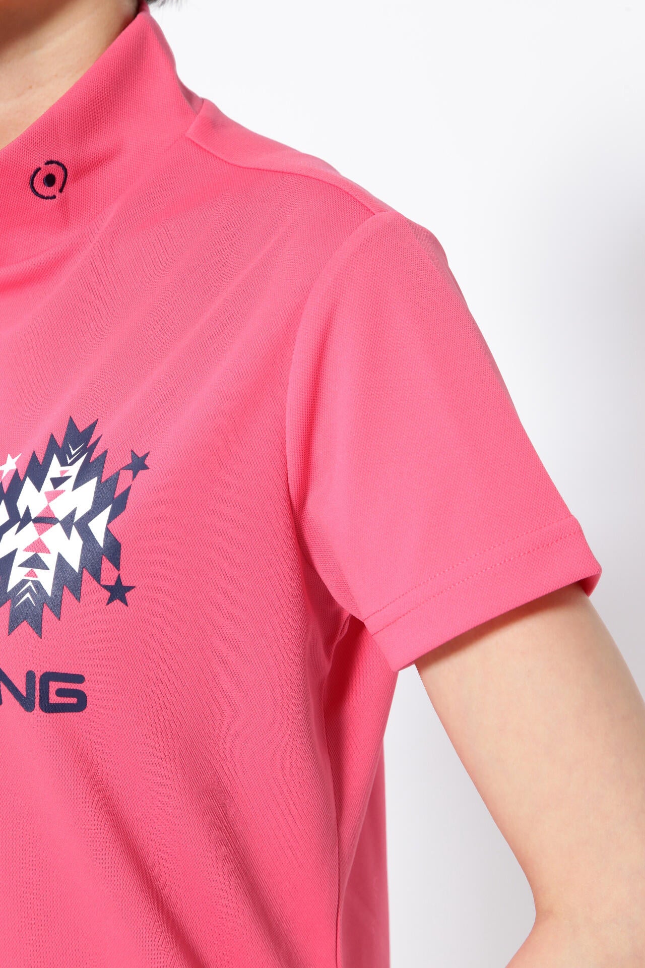 【PING APPAREL】ポリエステルカノコ 10色 半袖ハイネックカットソー <NATIVE> (LADIES)