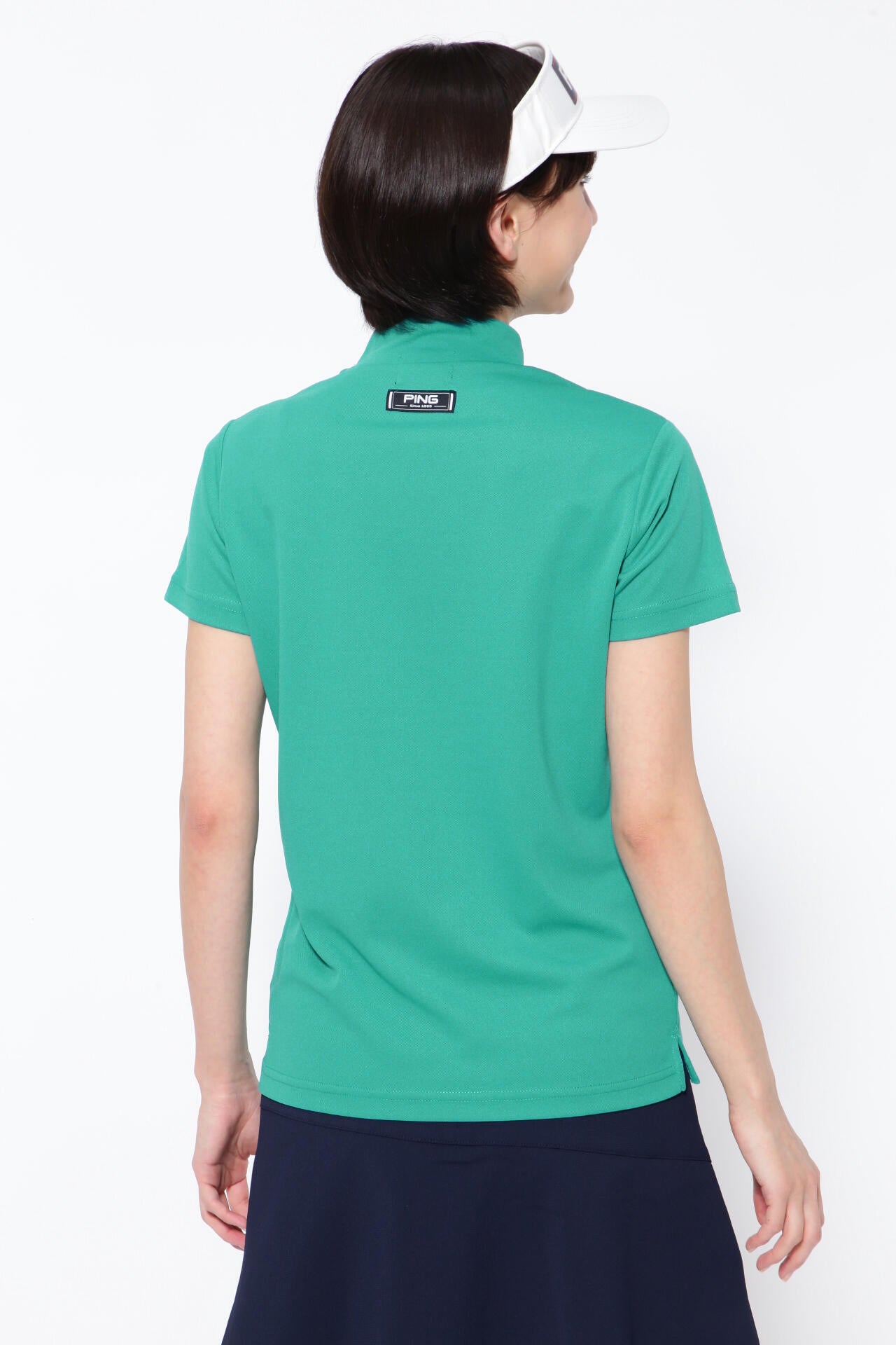 【PING APPAREL】ポリエステルカノコ 10色 半袖ハイネックカットソー <NATIVE> (LADIES)