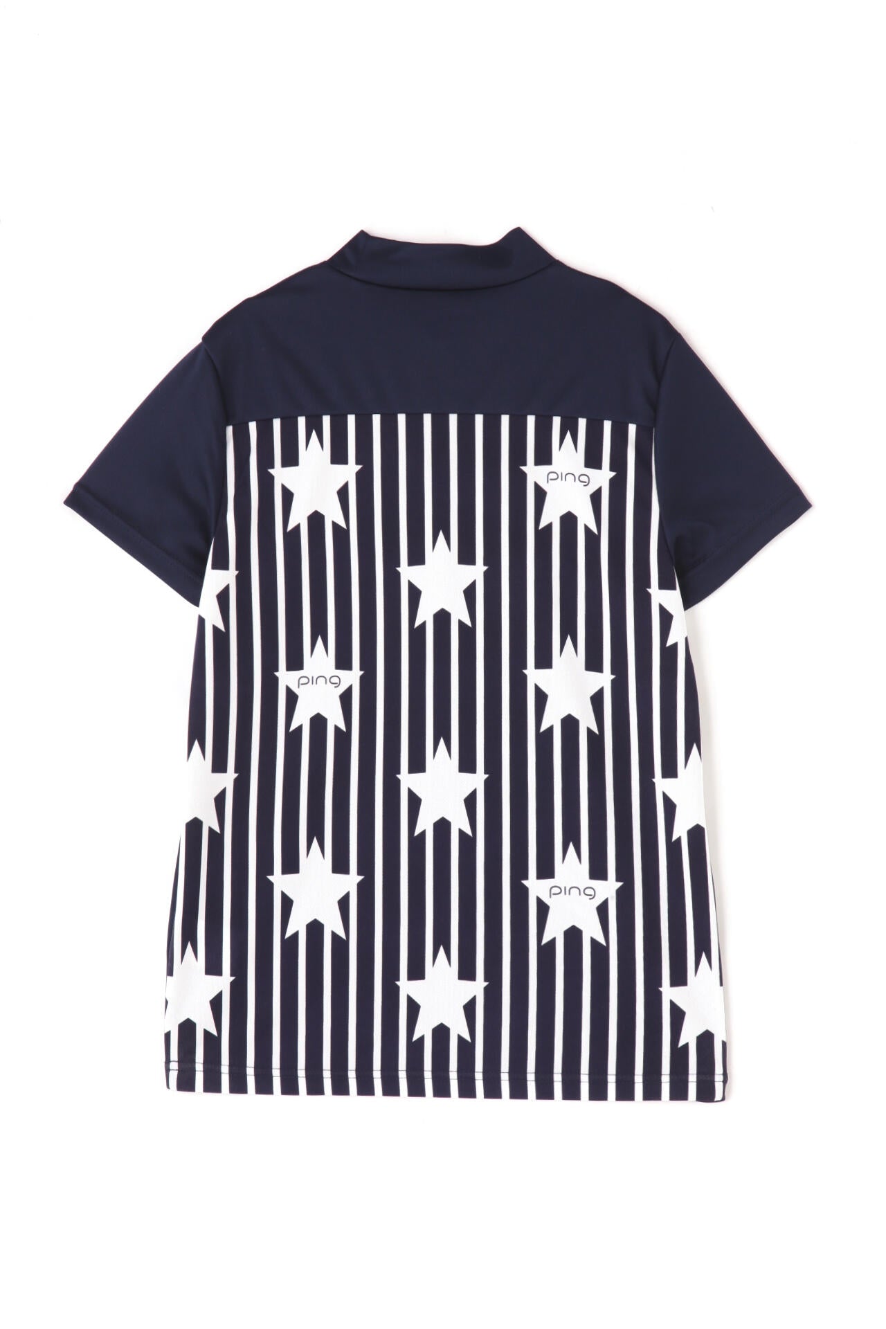 【PING APPAREL】プラスリッチDRY&UVバックプリント半袖ハイネックシャツ<PRODUCT ADDITION> (LADIES)
