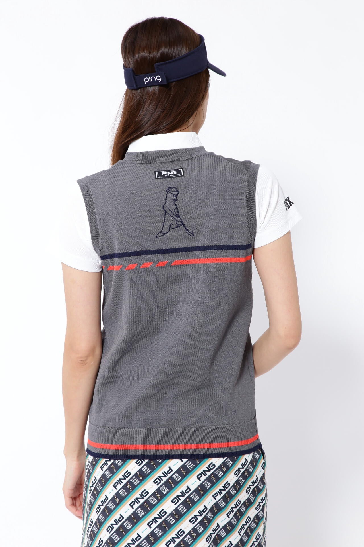 【PING APPAREL】AZジャガードVネックニットベスト <NATIVE> (LADIES)
