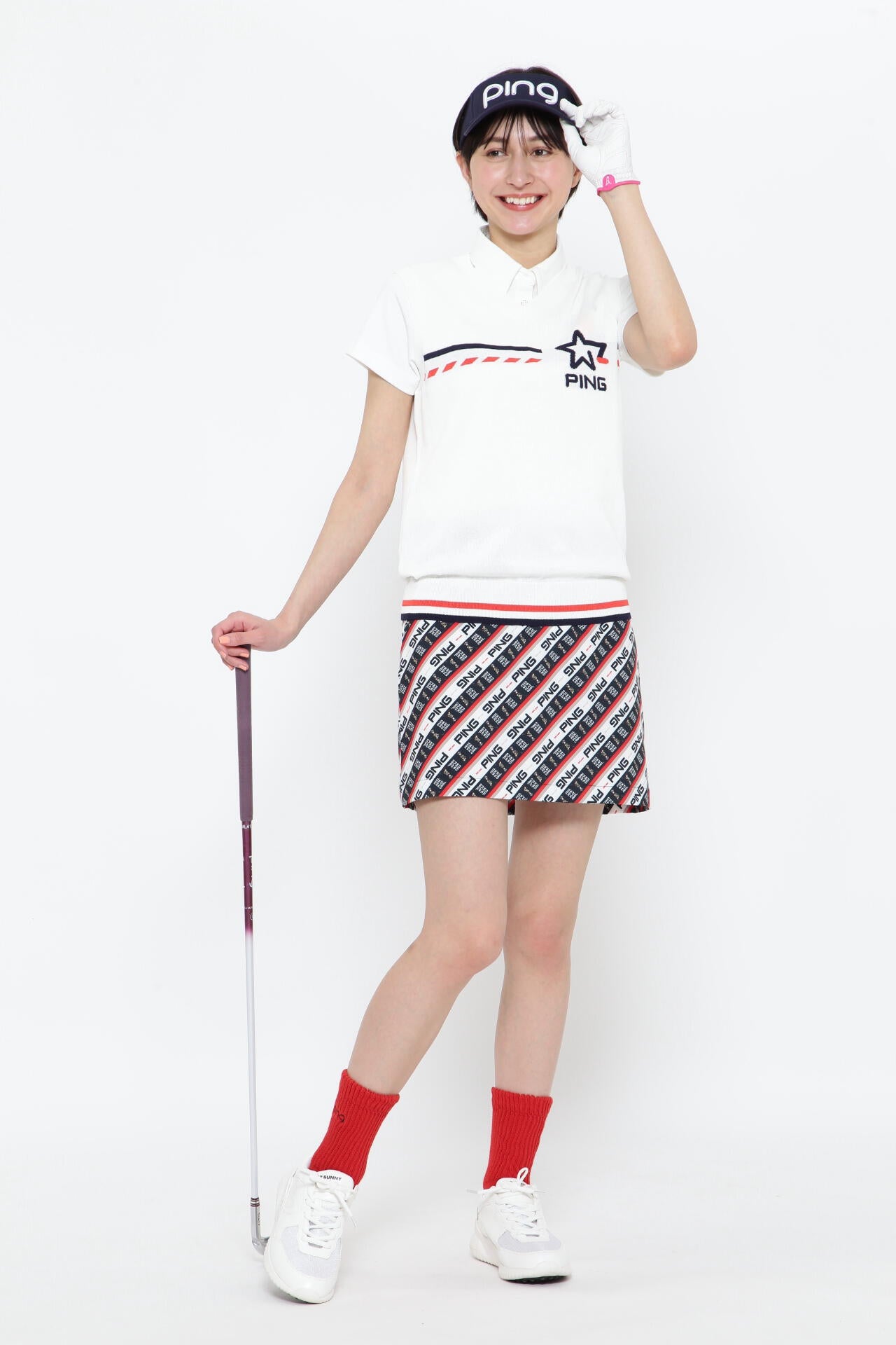 【PING APPAREL】AZジャガードVネックニットベスト <NATIVE> (LADIES)