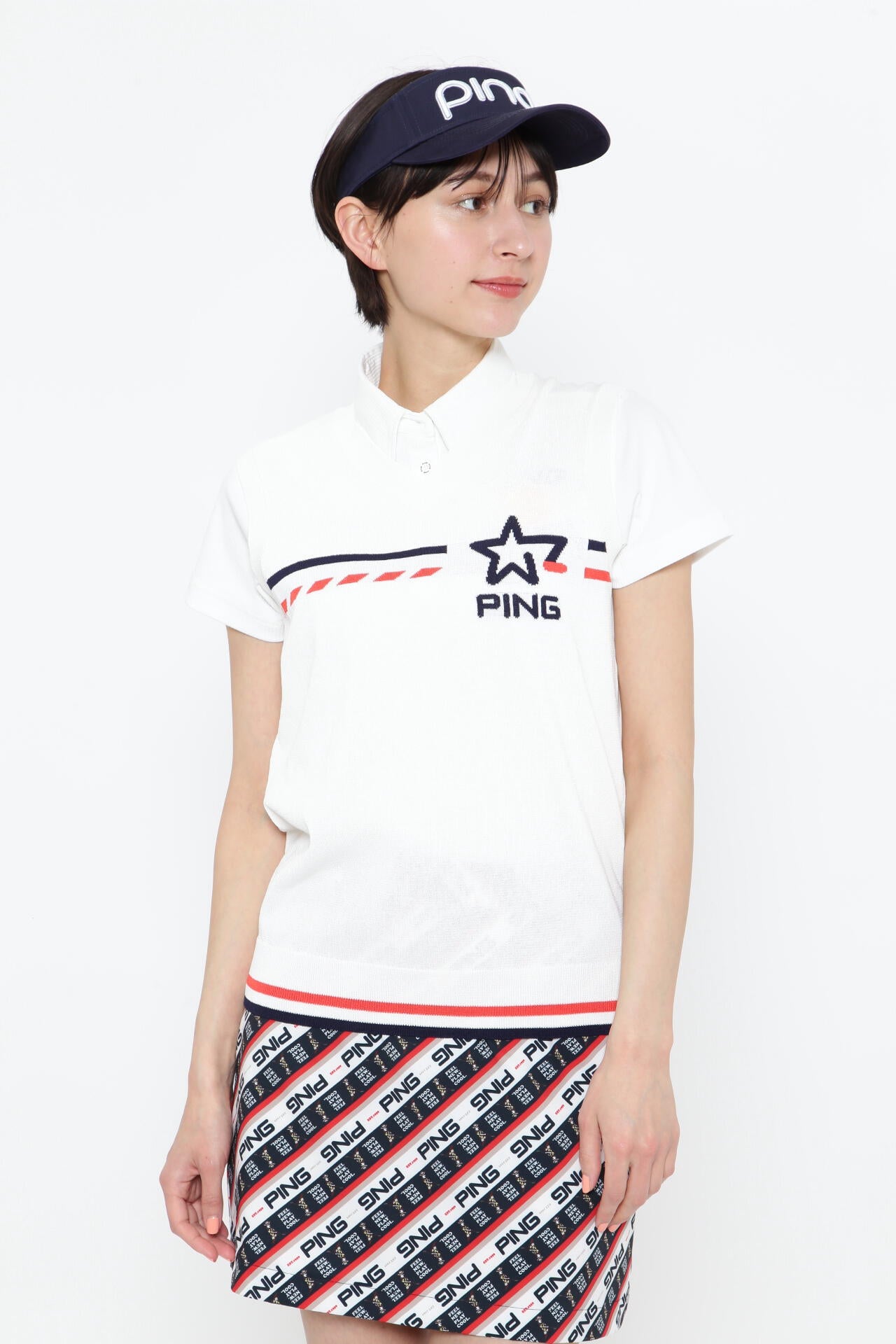 【PING APPAREL】AZジャガードVネックニットベスト <NATIVE> (LADIES)