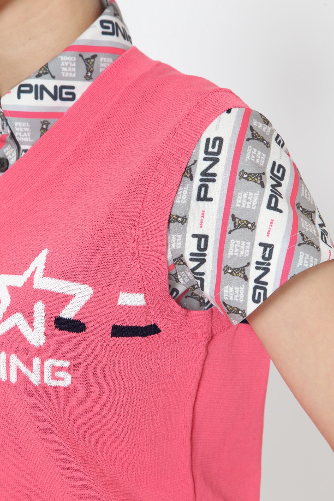 【PING APPAREL】AZジャガードVネックニットベスト <NATIVE> (LADIES)