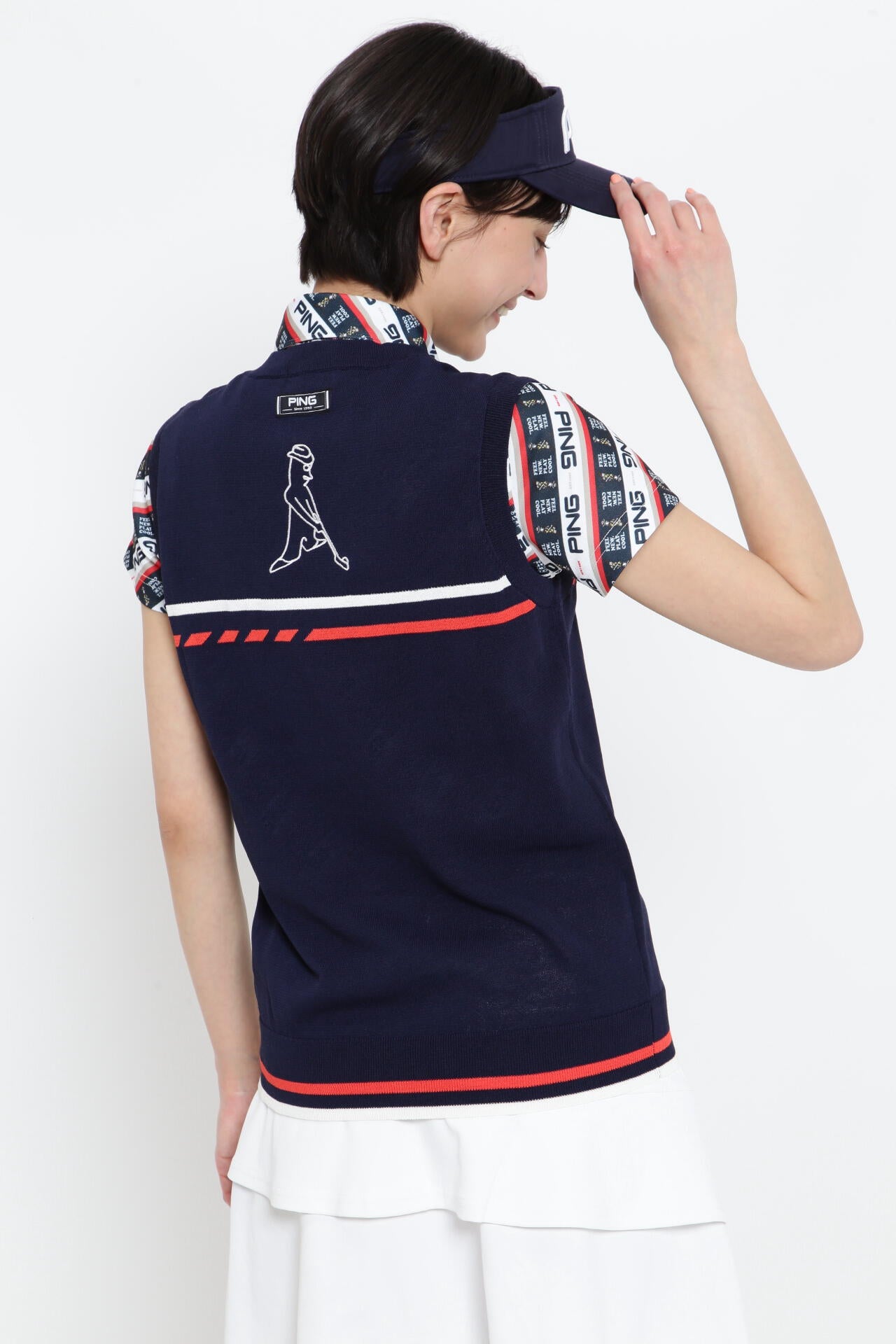 【PING APPAREL】AZジャガードVネックニットベスト <NATIVE> (LADIES)