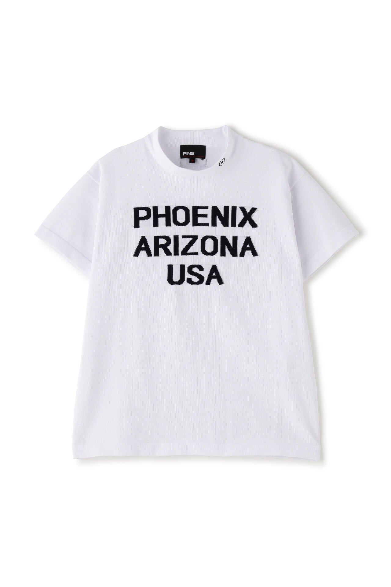 【PING APPAREL】ロゴ柄 半袖ハイネックニットプルオーバー <NATIVE> (LADIES)
