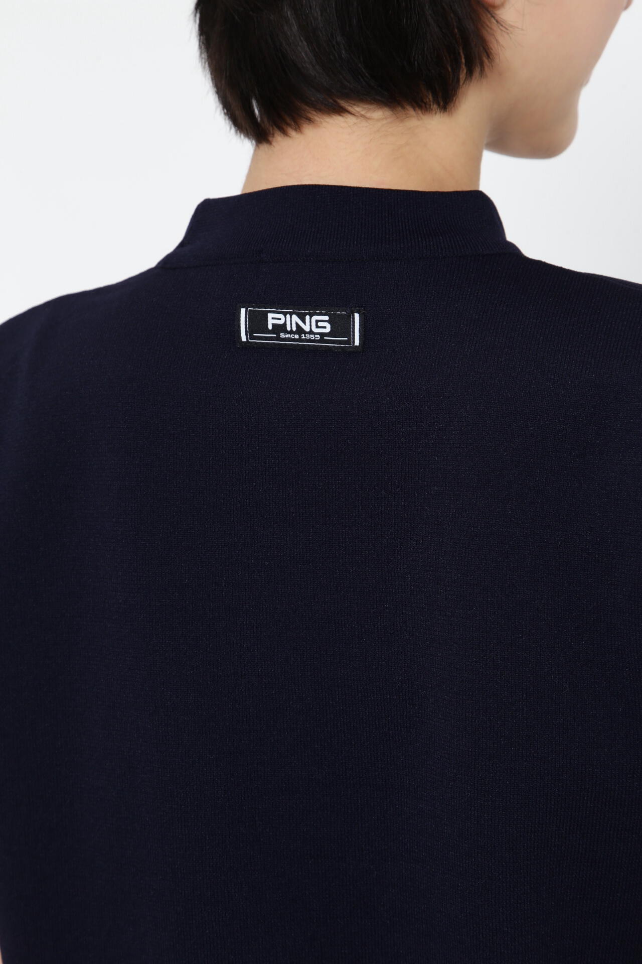 【PING APPAREL】ロゴ柄 半袖ハイネックニットプルオーバー <NATIVE> (LADIES)