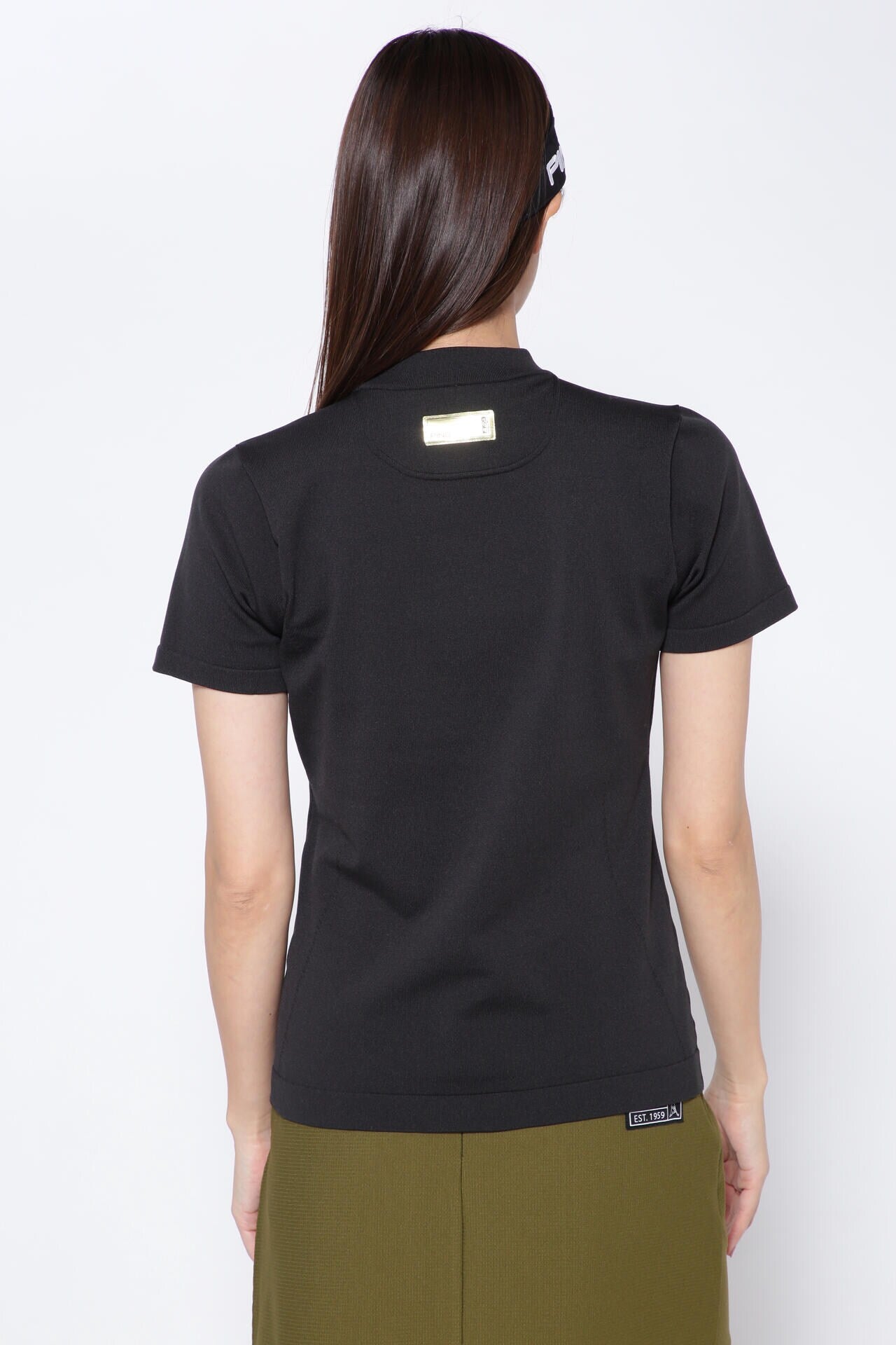 【PING APPAREL】リサイクルドライ PINGロゴ半袖ハイネックニットプルオーバー <GOLD> (LADIES)