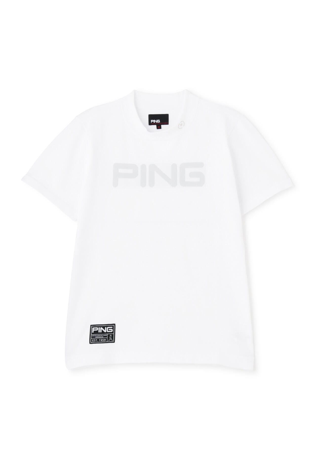 【PING APPAREL】リサイクルドライ PINGロゴ半袖ハイネックニットプルオーバー <GOLD> (LADIES)