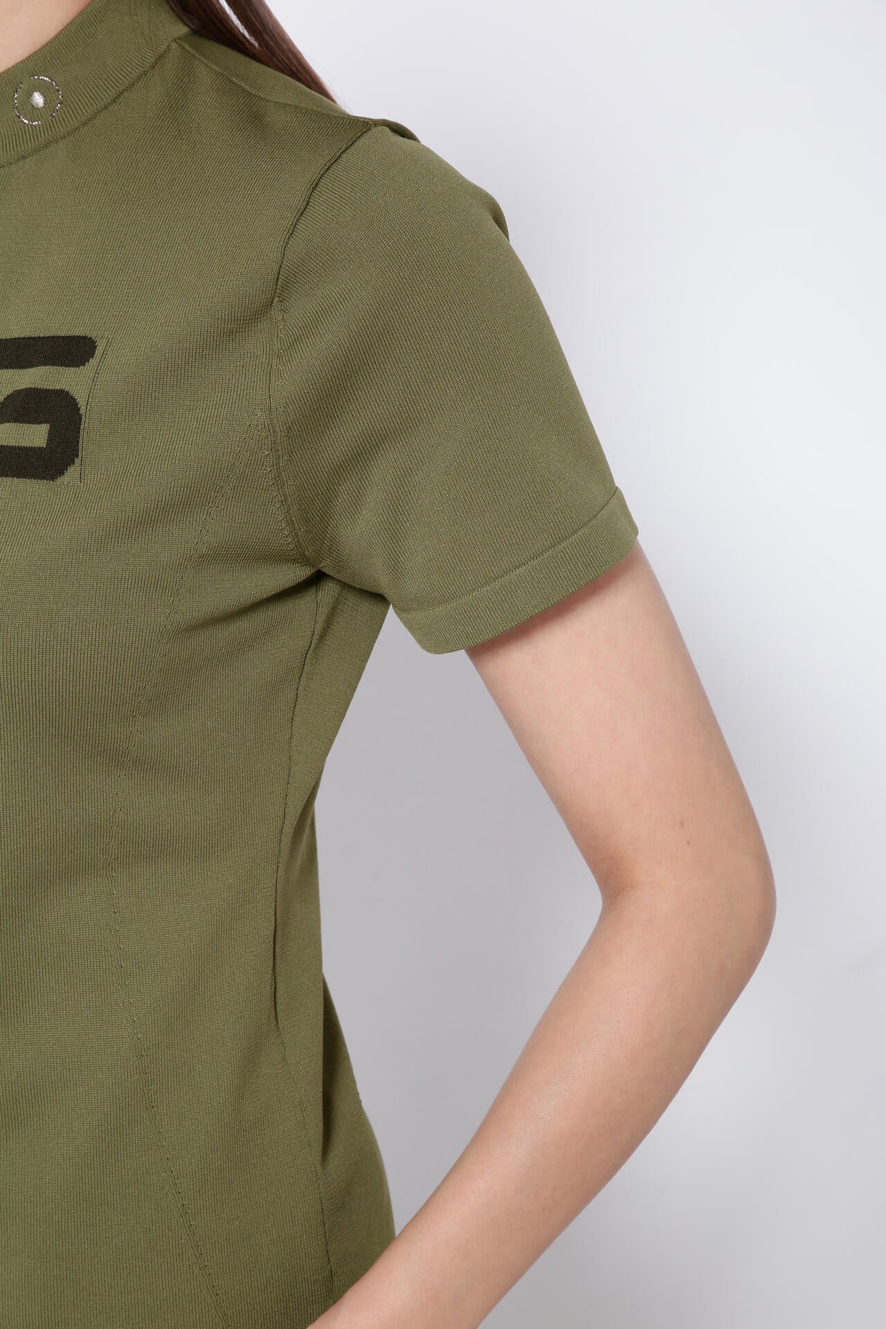 【PING APPAREL】リサイクルドライ PINGロゴ半袖ハイネックニットプルオーバー <GOLD> (LADIES)