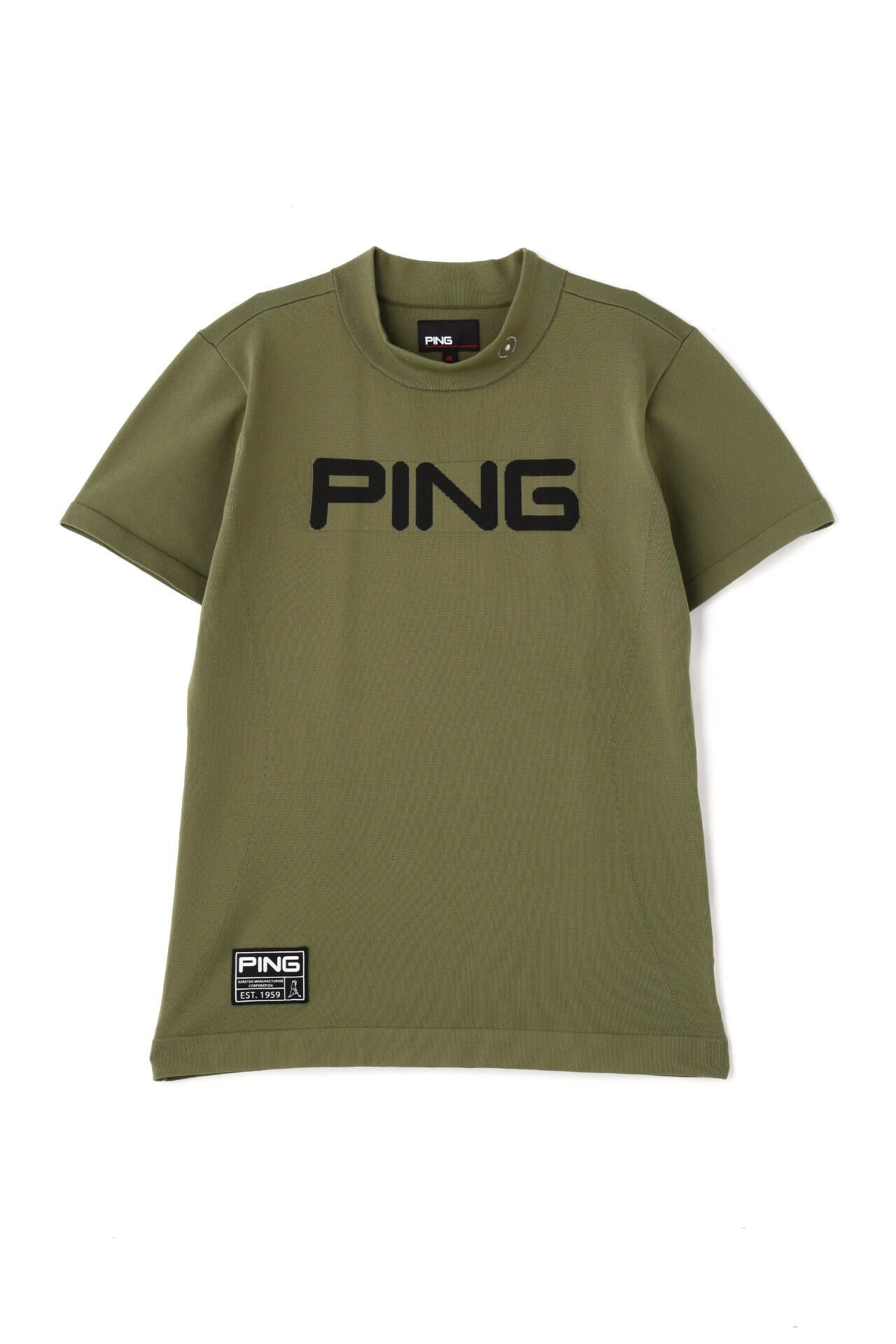 【PING APPAREL】リサイクルドライ PINGロゴ半袖ハイネックニットプルオーバー <GOLD> (LADIES)