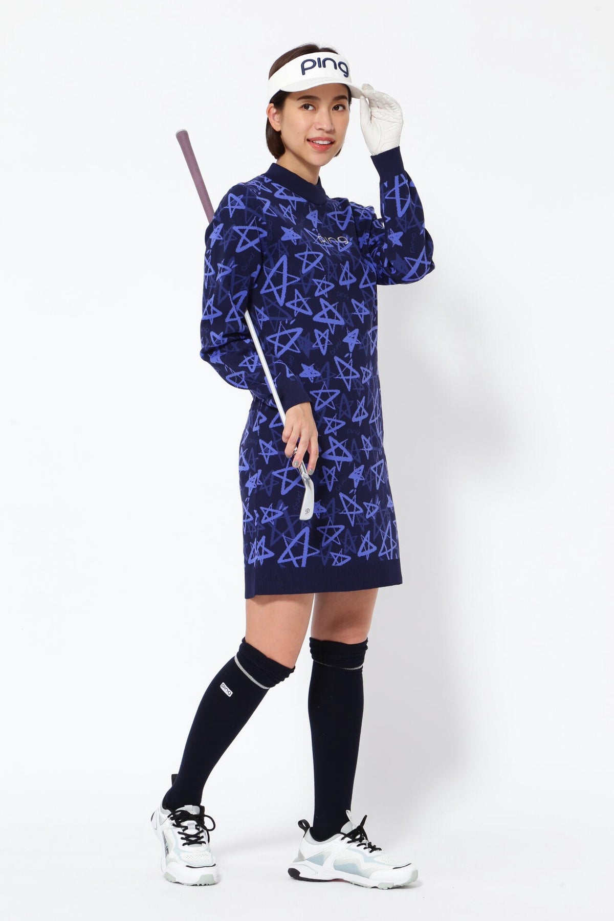 【PING APPAREL】ジャカードニットワンピース <NATIVE> (LADIES)