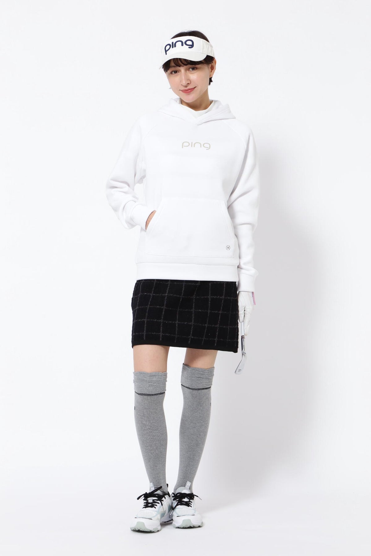 【PING APPAREL】ブークレチェック柄 ジャカードニットスカート <NATIVE> (LADIES)