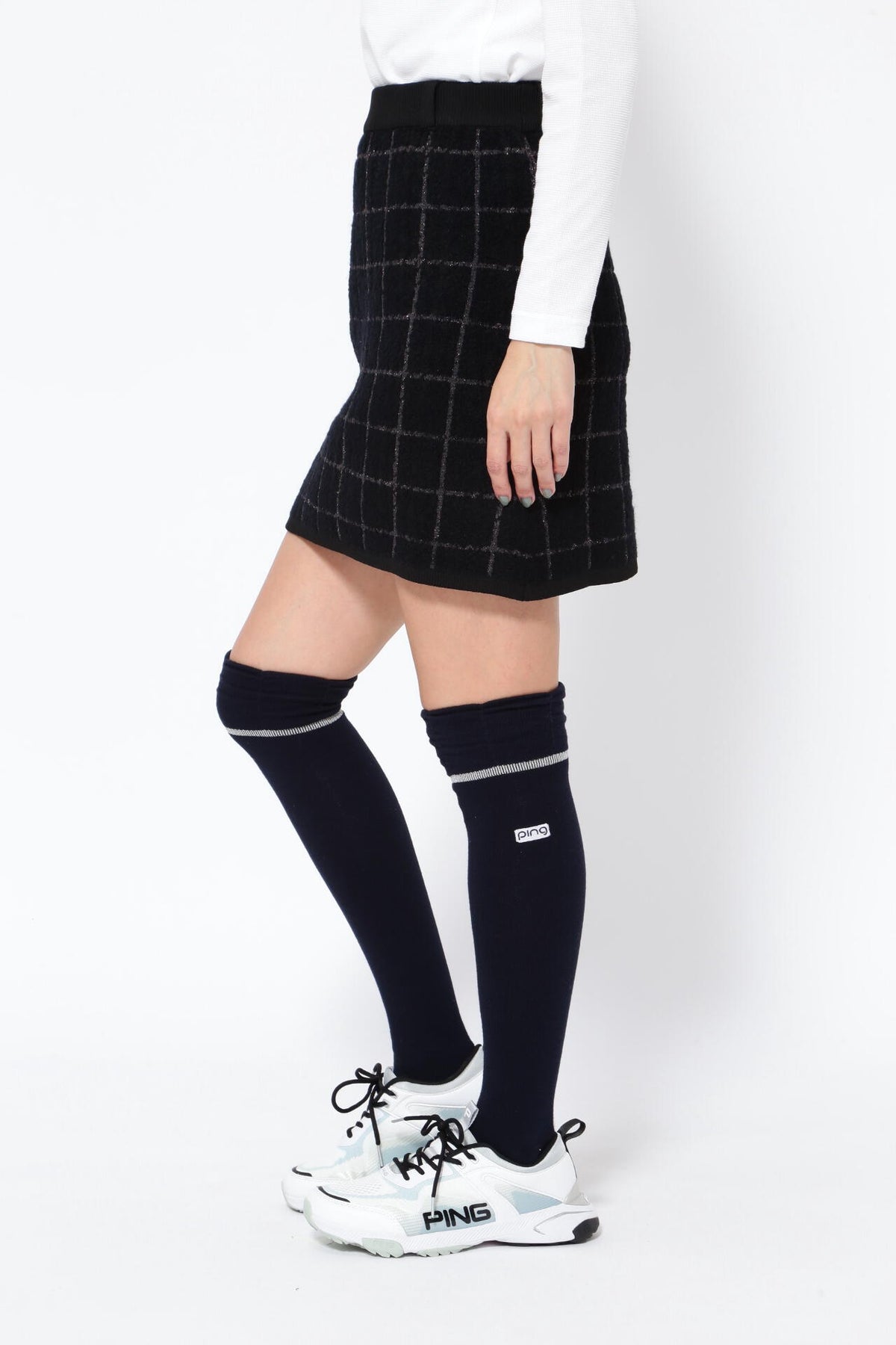 【PING APPAREL】ブークレチェック柄 ジャカードニットスカート <NATIVE> (LADIES)